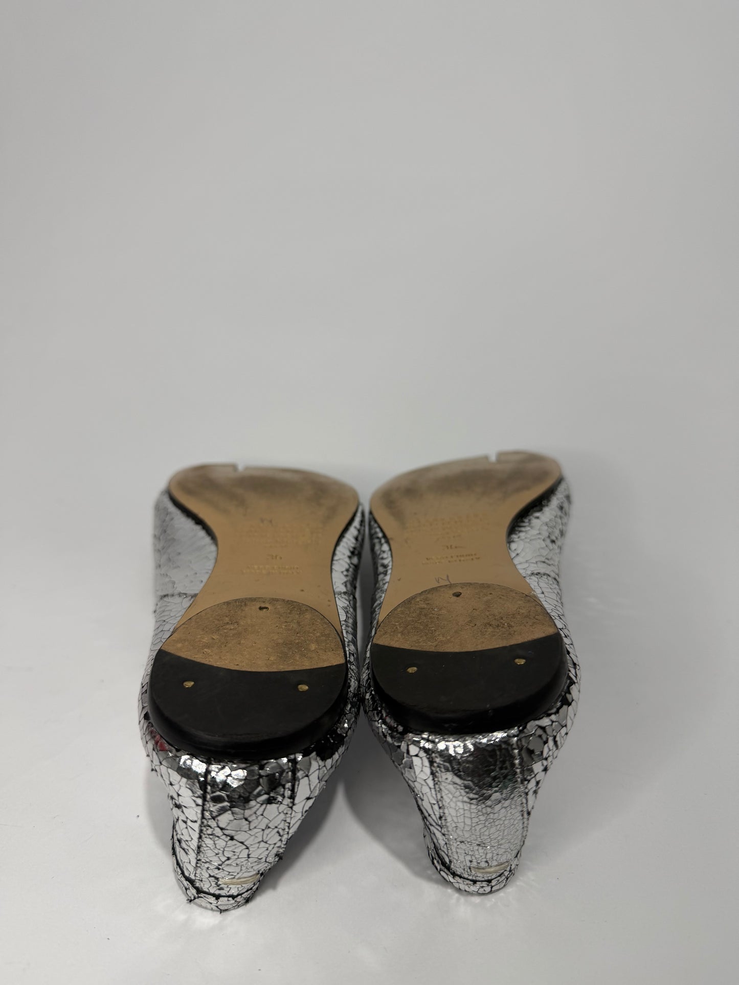 Maison Margiela Silver Tabi Mirror Ballerina Flats Size 36 EU/ 6 US