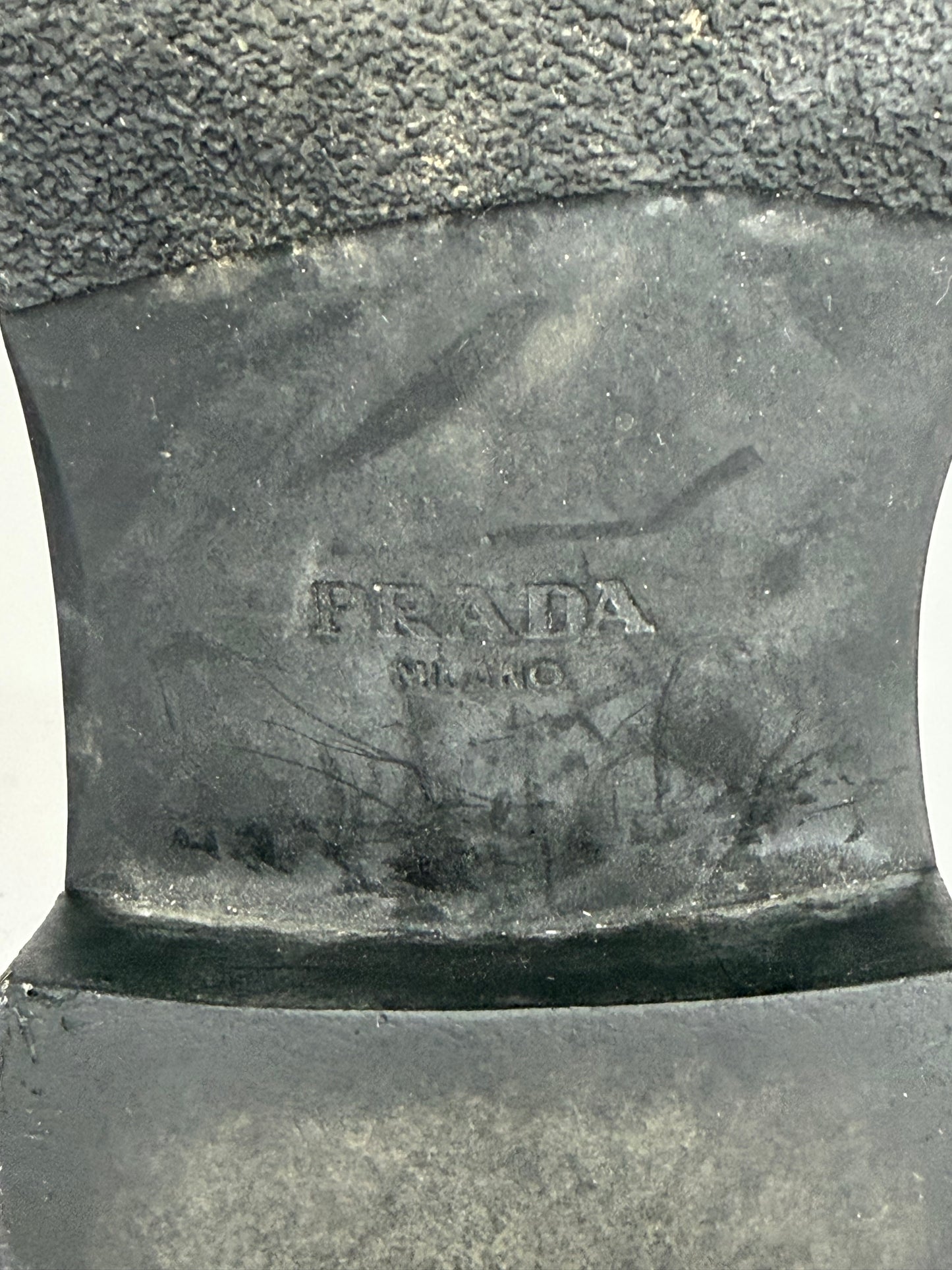 PRADA Vernice Metal Triangle Logo 50mm Loafers Size 37 EU/7 US/ 4 UK