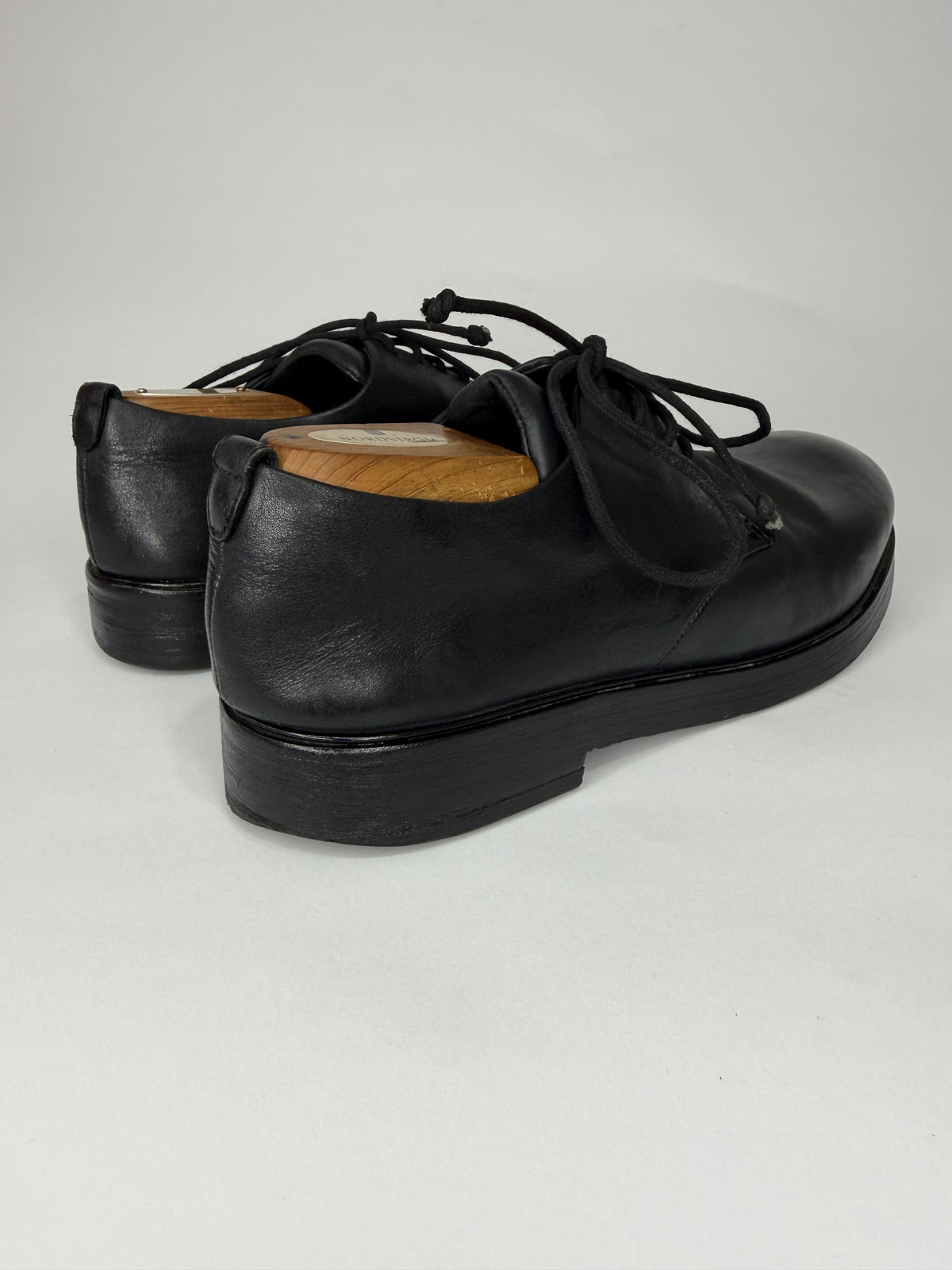 Marsèll Black Leather Derby Shoes Men’s EU 41 Made in Italy Vero Cuoio