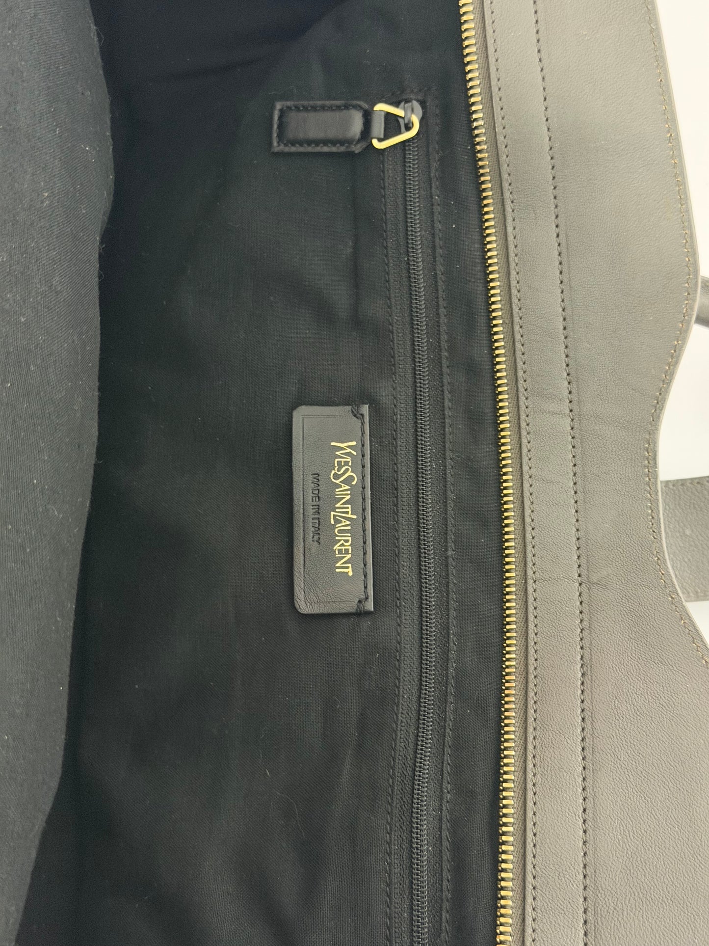 Yves Saint Laurent Grey Leather Large Cabas Chyc Tote