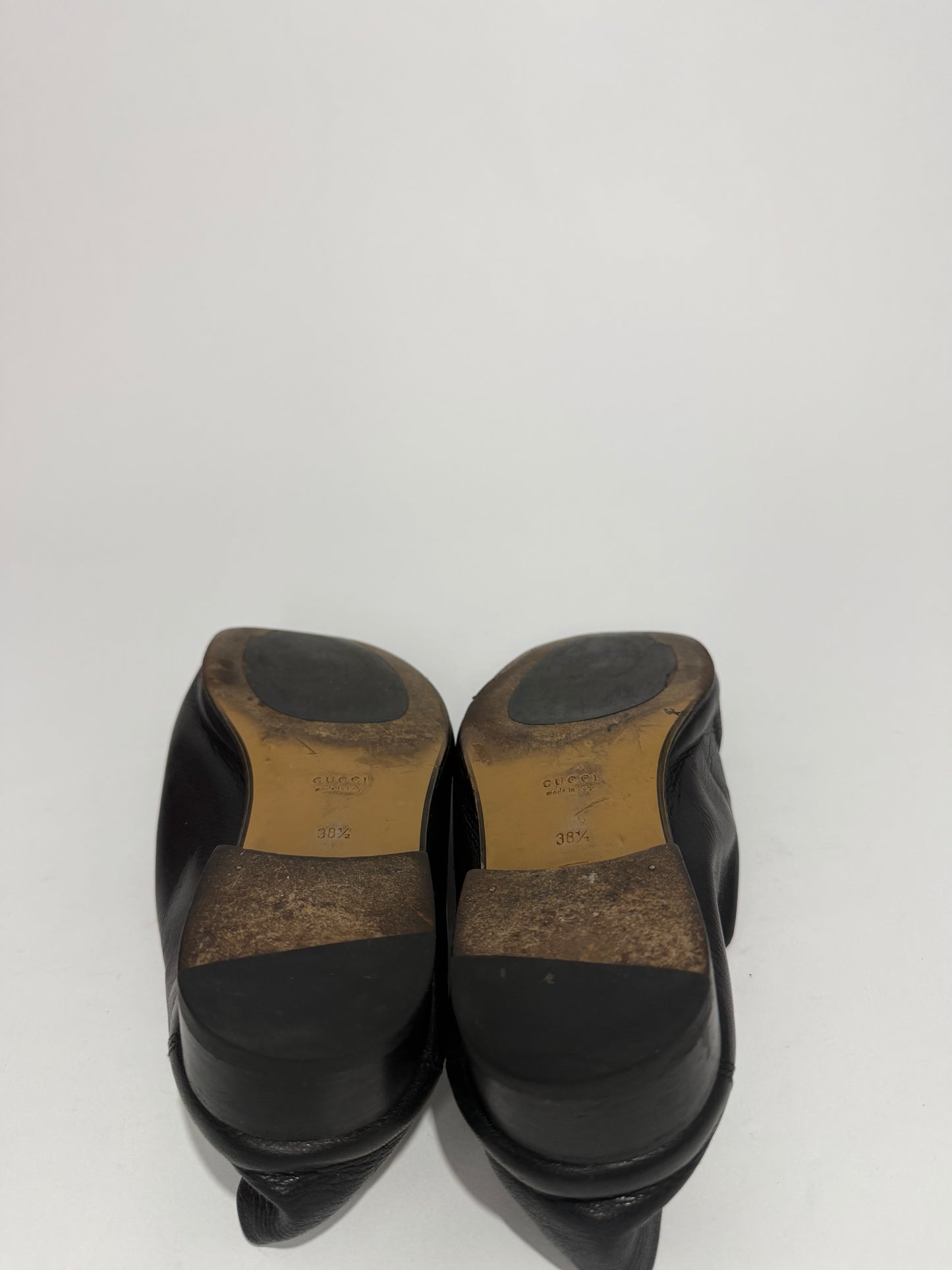 Gucci Black Leather Horsebit Foldable Loafers Size 37.5 EU/ 7.5 US/ 4. 5 Uk