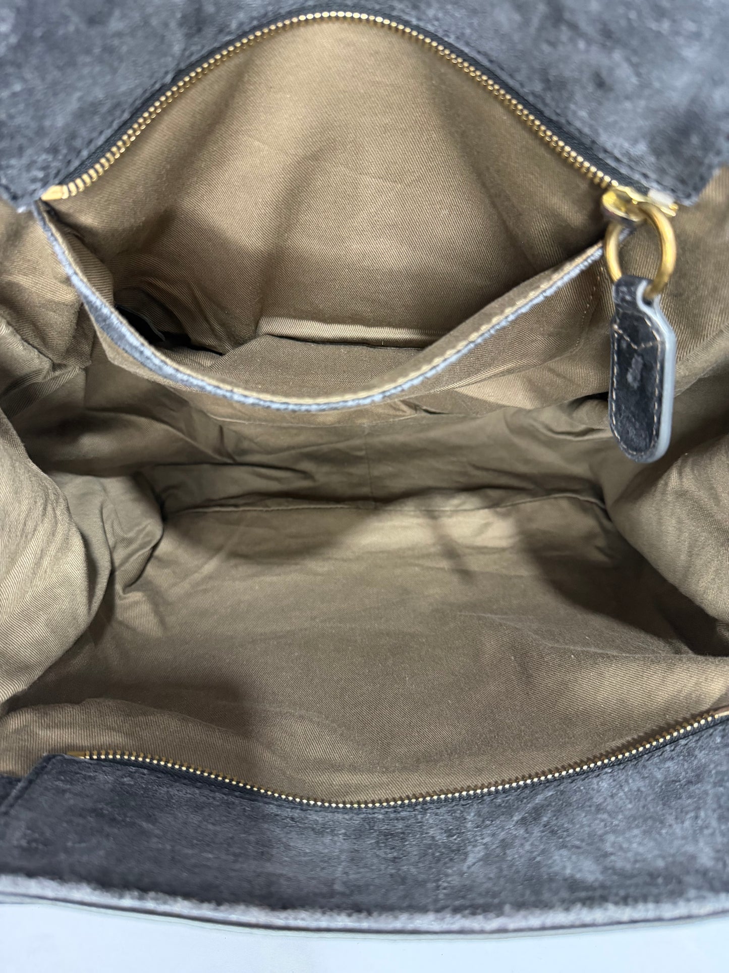 Chloé Vintage Distressed Leather Logo Tote Bag Black Large Shoulder Handbag