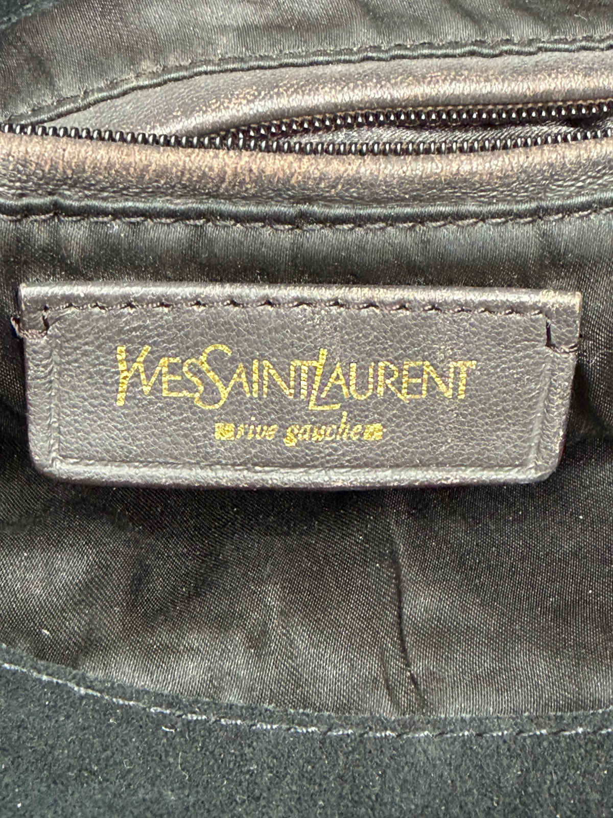YVES SAINT LAURENT
Black Patent Leather Large Downtown Tote Bag