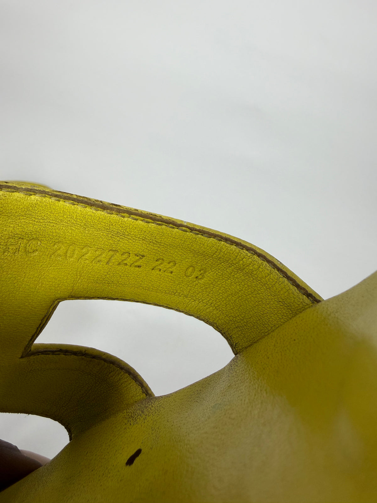 HERMES Yellow Box Calfskin Oran Sandals 37.5 EU/ 7.5 US / 4.5 UK