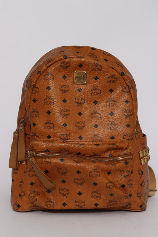 MCM 
Visetos Medium Side Studs Stark Backpack Cognac