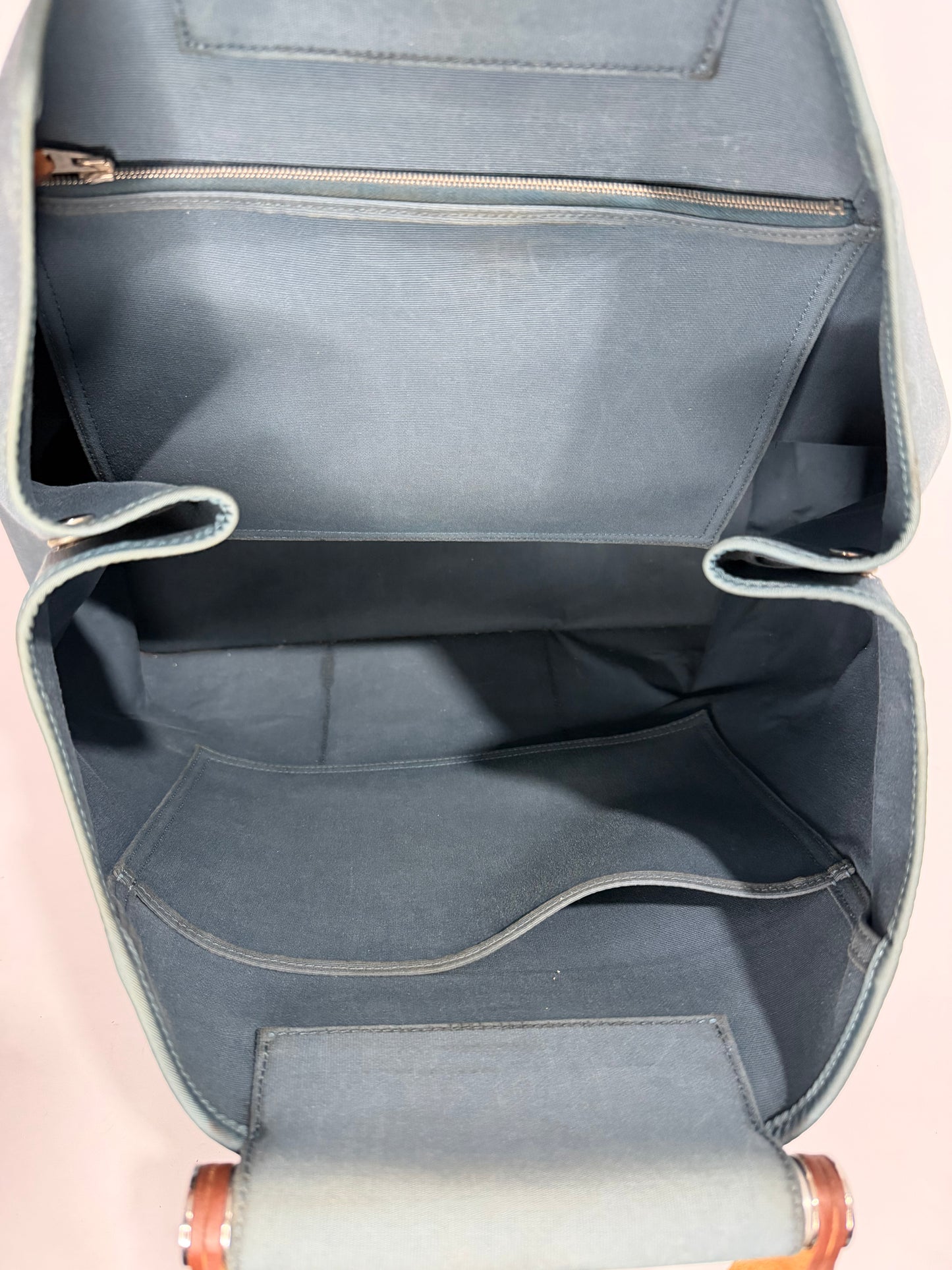 Hermes Light Blue Toile Canvas Cabag Elan Tote