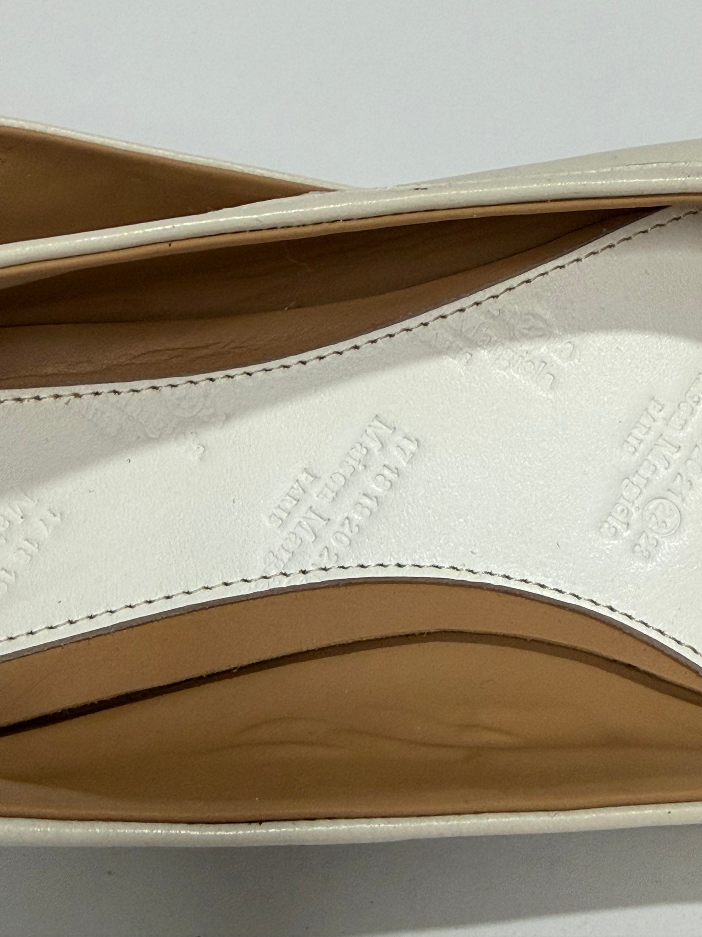 Maison Margiela Tabi Ballet Flats Ivory Leather Split-Toe EU 39