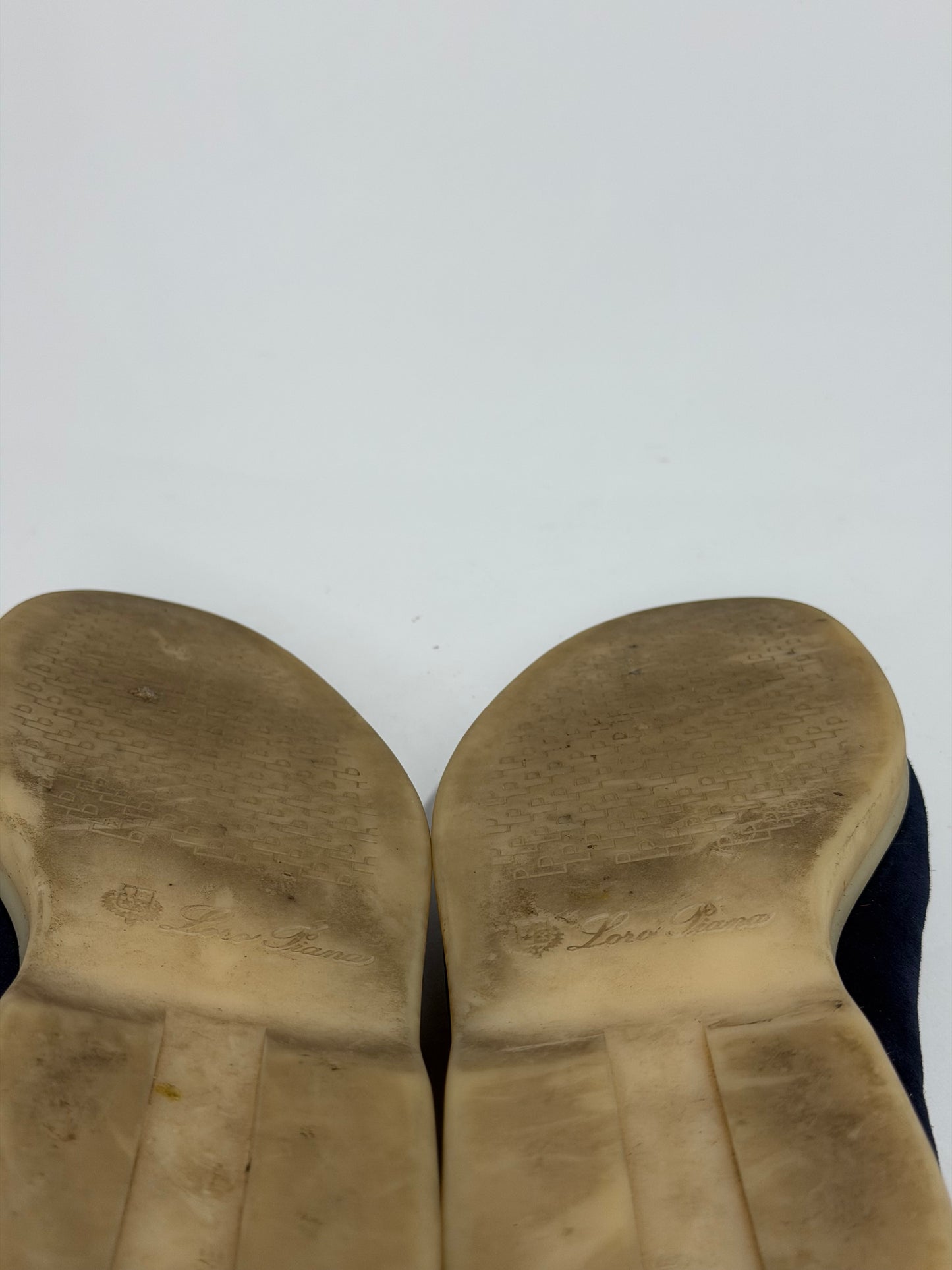 Loro Piana Navy Blue Suede Summer Charms Walk Loafers Size 40 EU/ 10 US