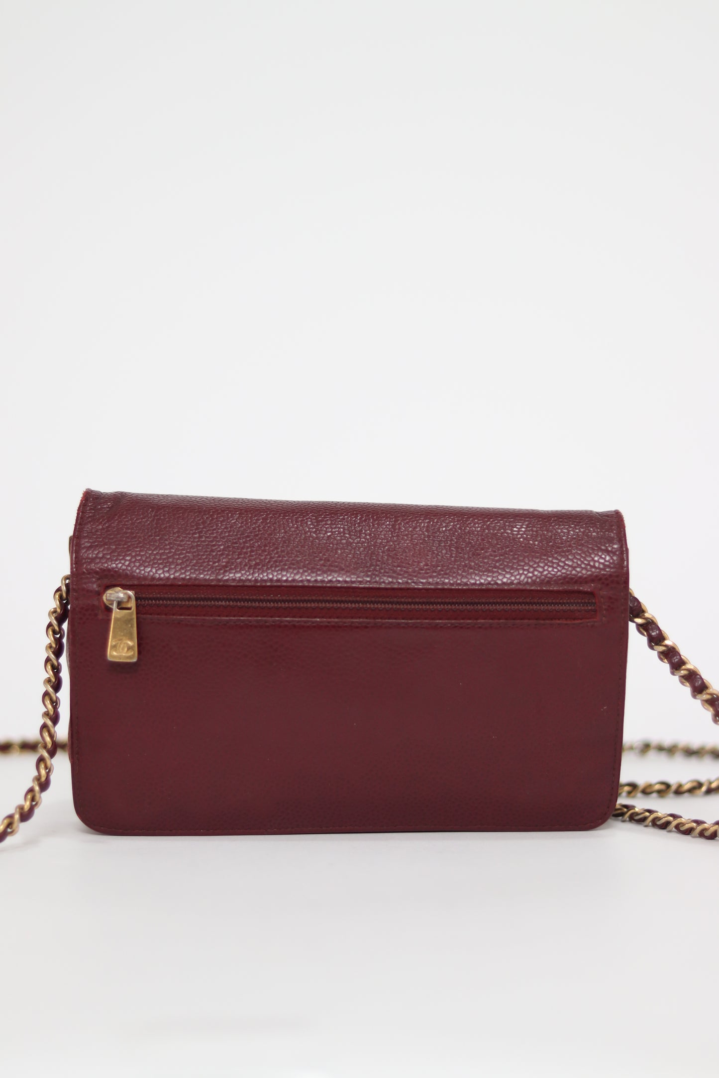 CHANEL
Burgundy Timeless Caviar Wallet-Clutch Bag