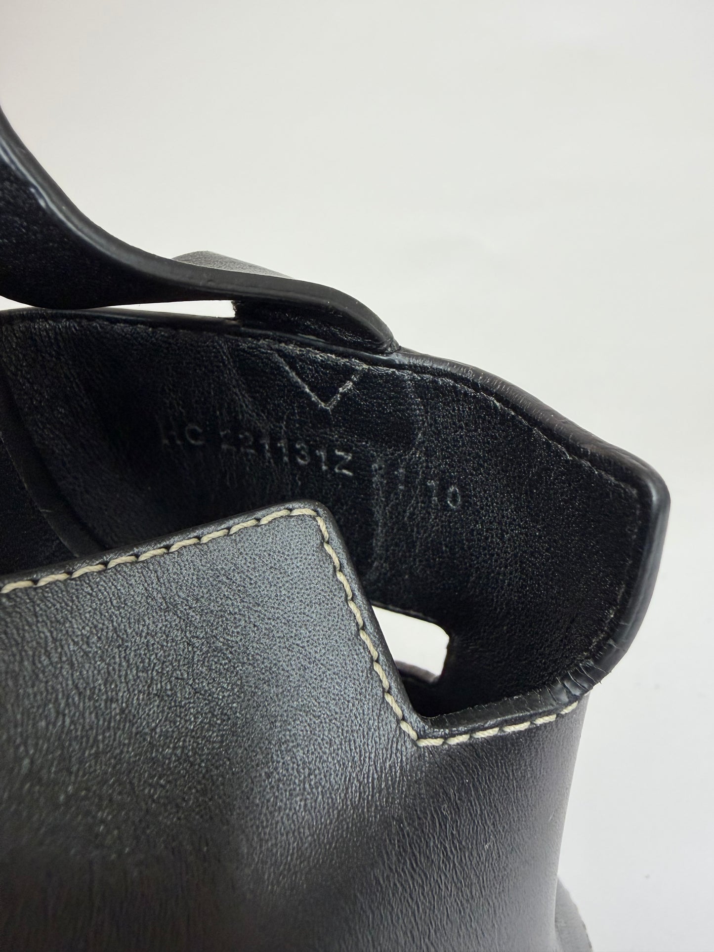 Hermes Black Leather Eris Slingback Sandals Size 38 EU/ 8 US / 5 UK