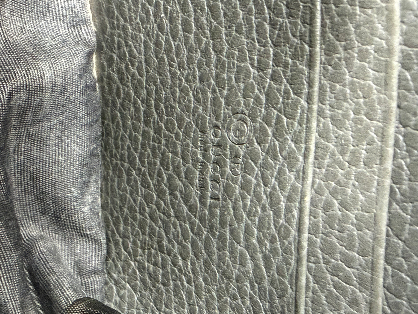 Gucci Grey Leather Interlocking G Wallet on Chain