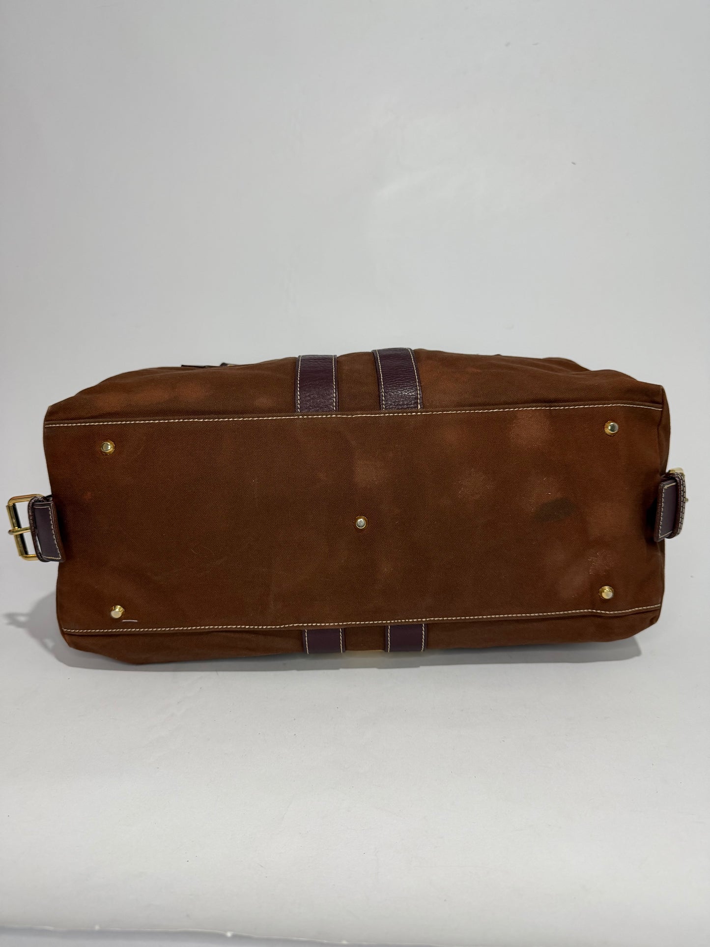 Vivienne Westwood Orb Logo Leather & Canvas Bowler Bag Brown