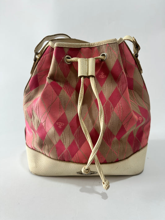 Vivienne Westwood Multicolor Checkered  Bucket Bag