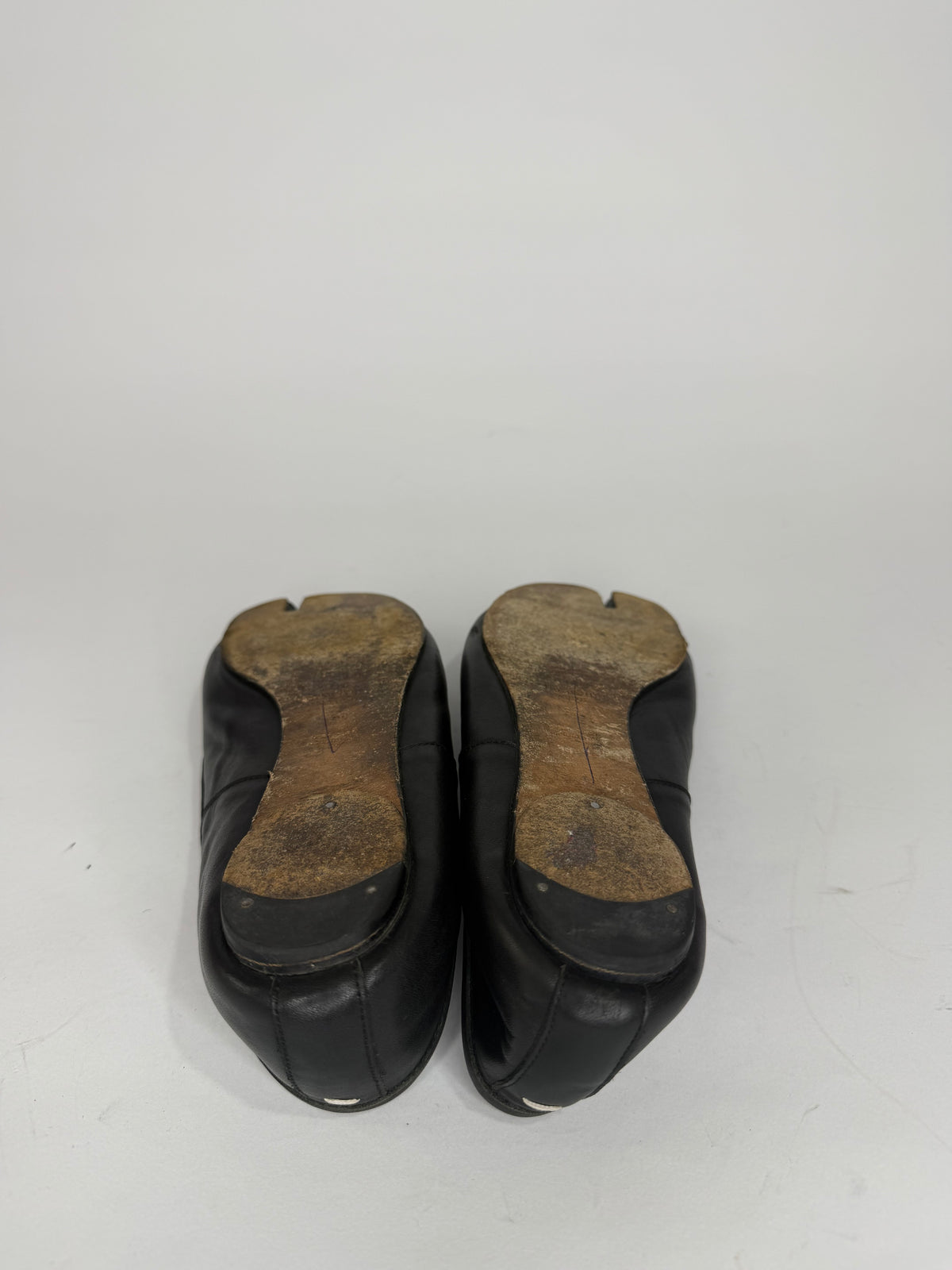 Maison Margiela Tabi Ballet Flats Black Leather Split-Toe EU 38 EU/ 8 US