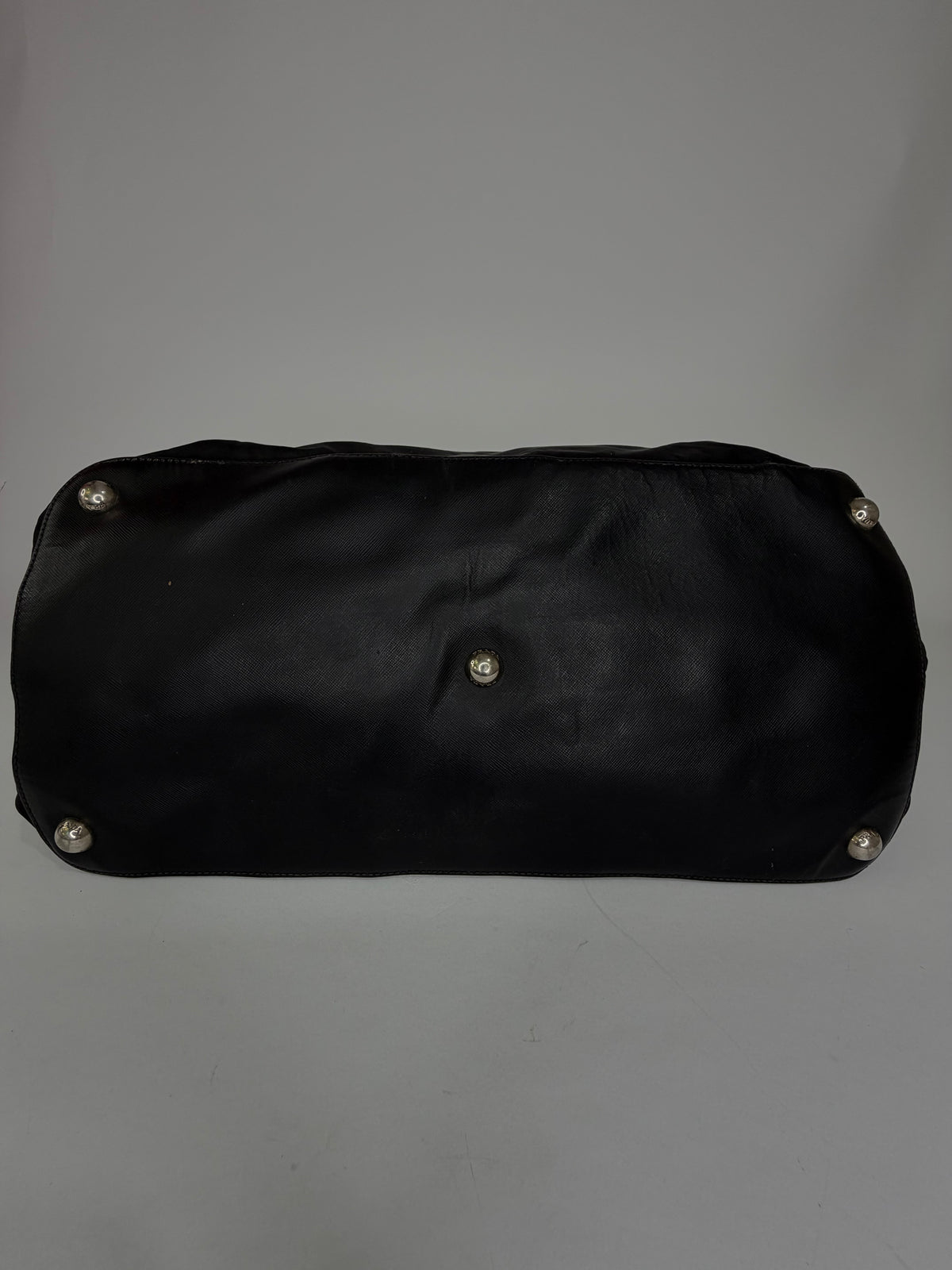 Prada Black Tessuto Nylon Leather Trim Briefcase Tote Bag