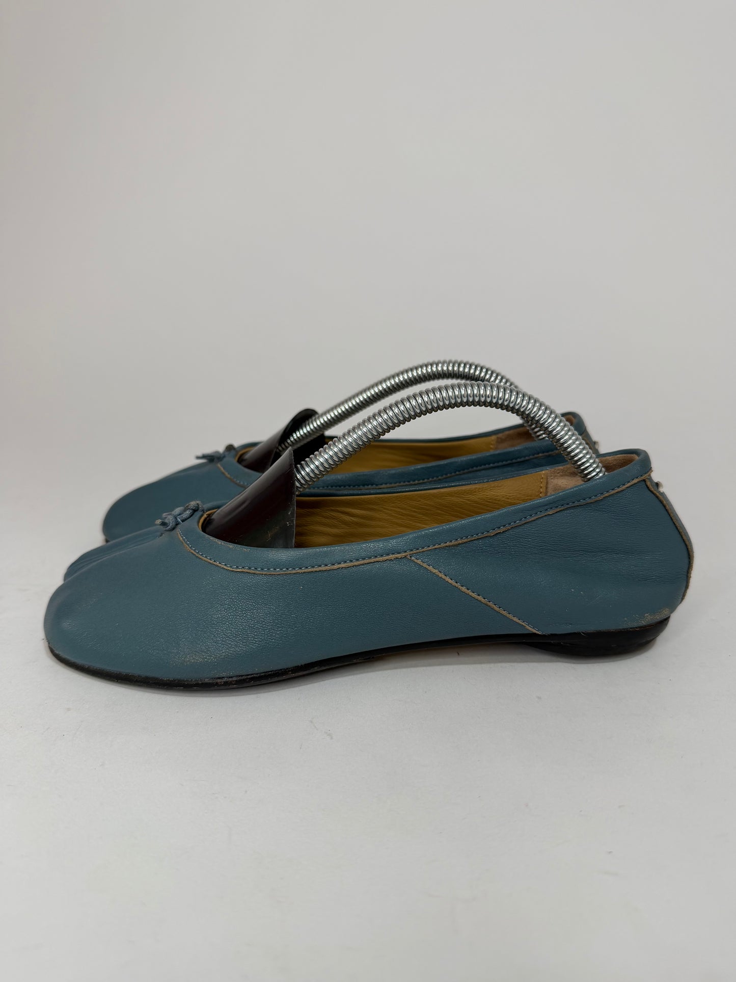 Maison Margiela Tabi Ballet Flats Blue Leather Split-Toe EU 35EU/ 5US