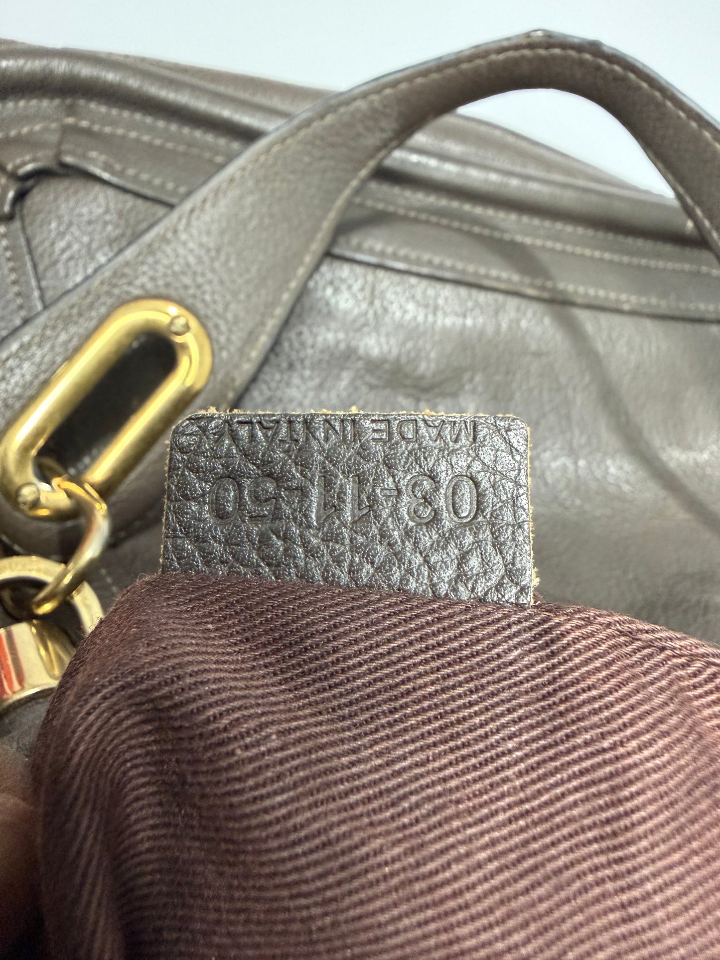 Chloe Grey Leather Medium Paraty Shoulder Bag