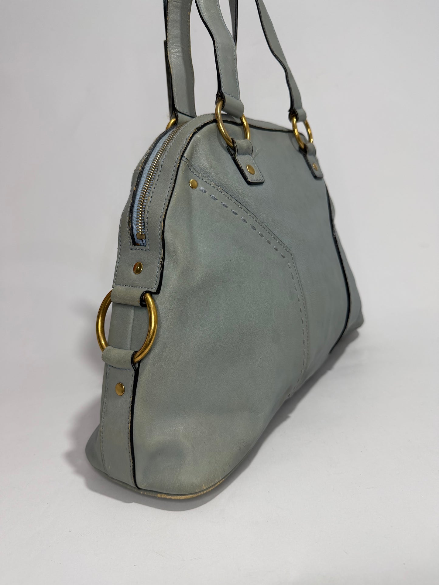 YVES SAINT LAURENT
Blue Leather Large Muse Bag