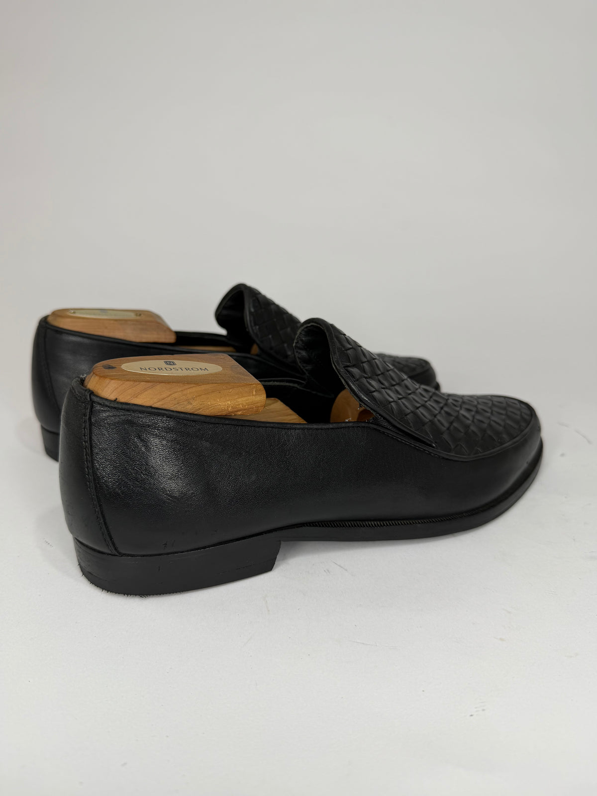 Bottega Veneta Black Intrecciato Leather Slip On Loafers Size 42 EU/ 8 UK/ 9 US