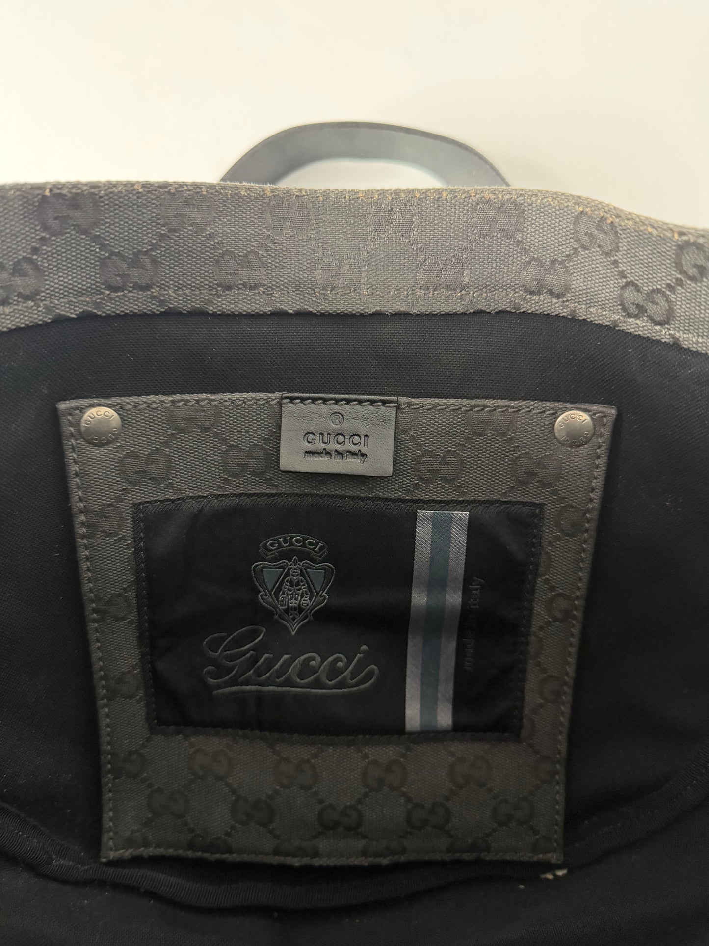 Authentic Gucci GG Canvas Messenger Bag Black