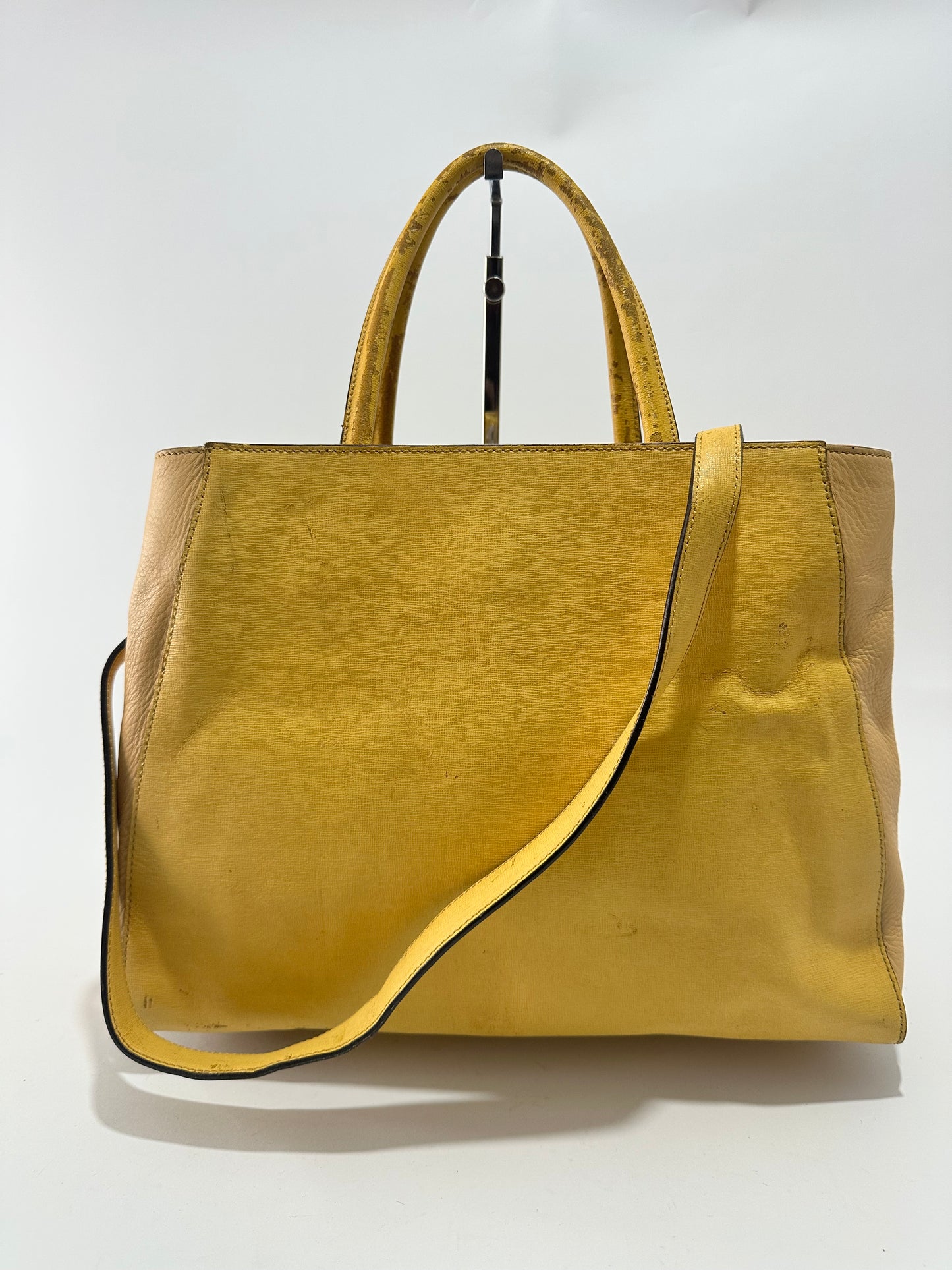 Fendi Yellow Leather Medium 2jours Tote