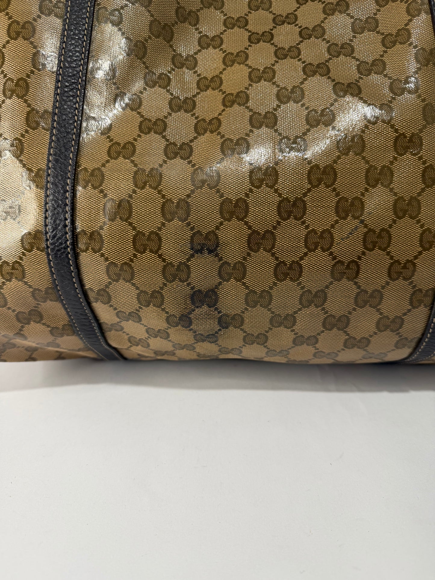 GUCCI
Beige/Ebony 'GG Crystal' Coated Canvas Joy Large Tote Bag