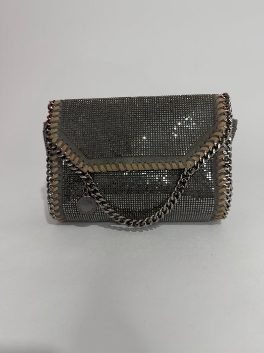 STELLA MCCARTNEY
Stella Mccartney Grey Falabella Crystal Tiny Foldover Bag