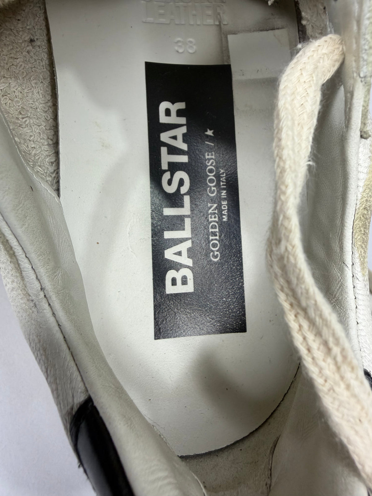 Golden Goose White Leather Ballstar Lace Up Sneakers Size 38 EU/ 8 US