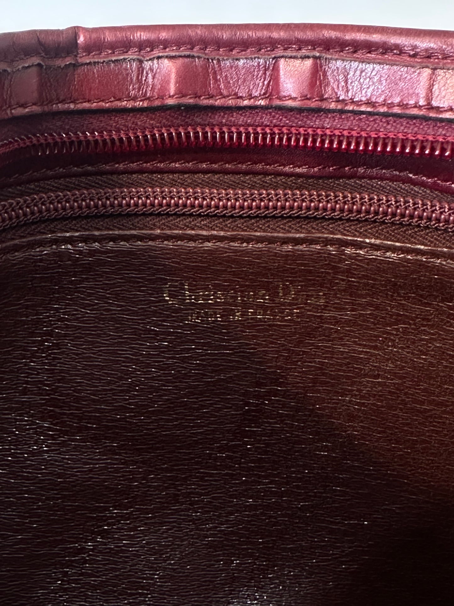 Christian Dior Vintage Burgundy Suede/ Leather Shoulder Bag Red