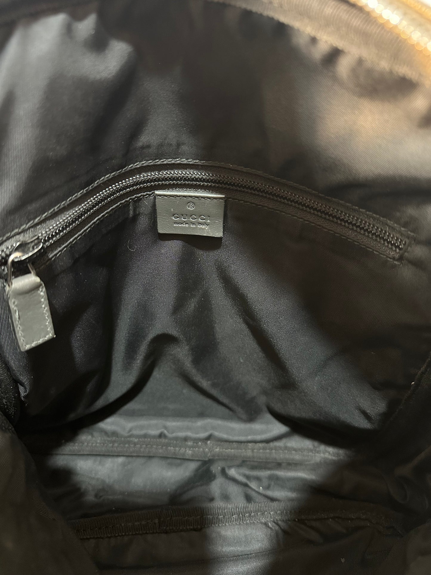 Gucci Silver Metallic GG Imprime Coated Canvas Messenger Bag