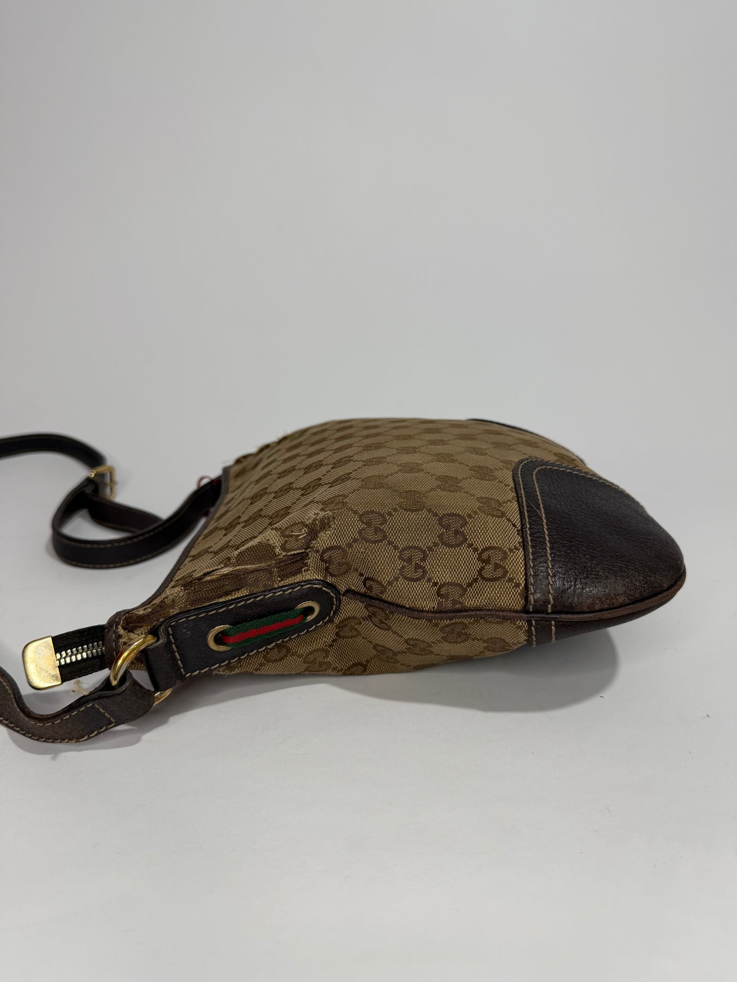 Gucci Beige/Brown GG Canvas and Leather Mayfair Bow Crossbody Bag