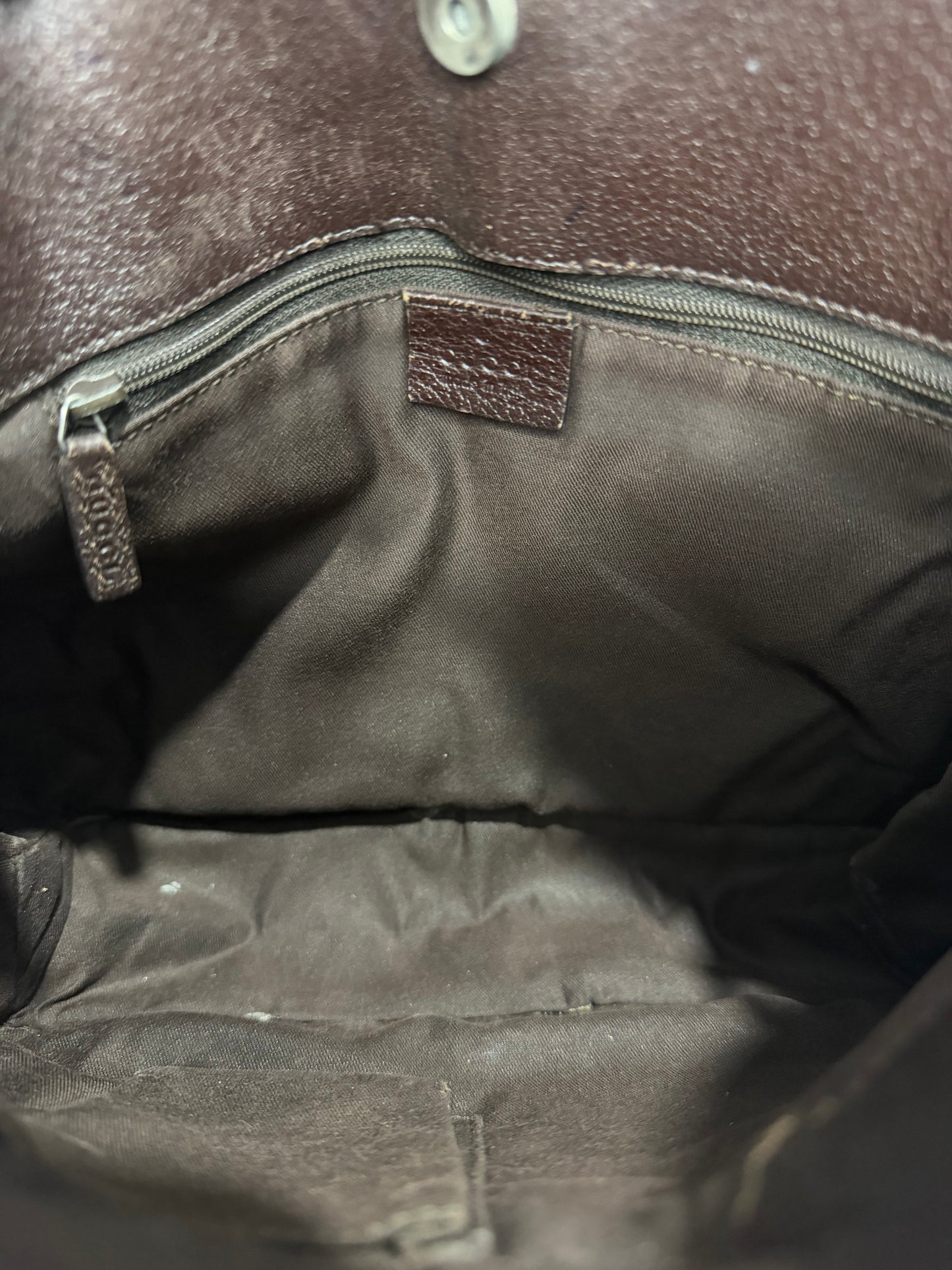 Gucci Monogram Canvas and Leather Trim Shoulder Bag