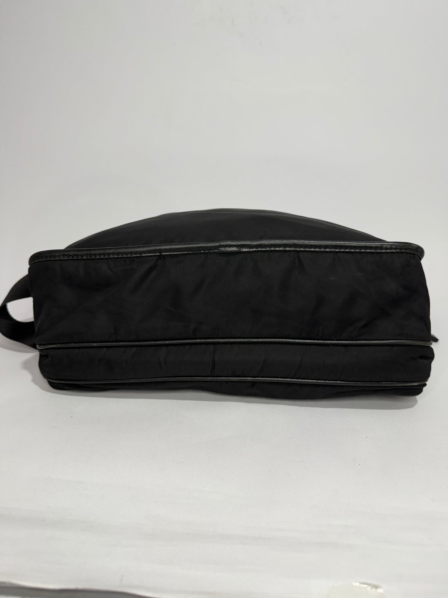 Prada Black Nylon Flap Messenger Bag