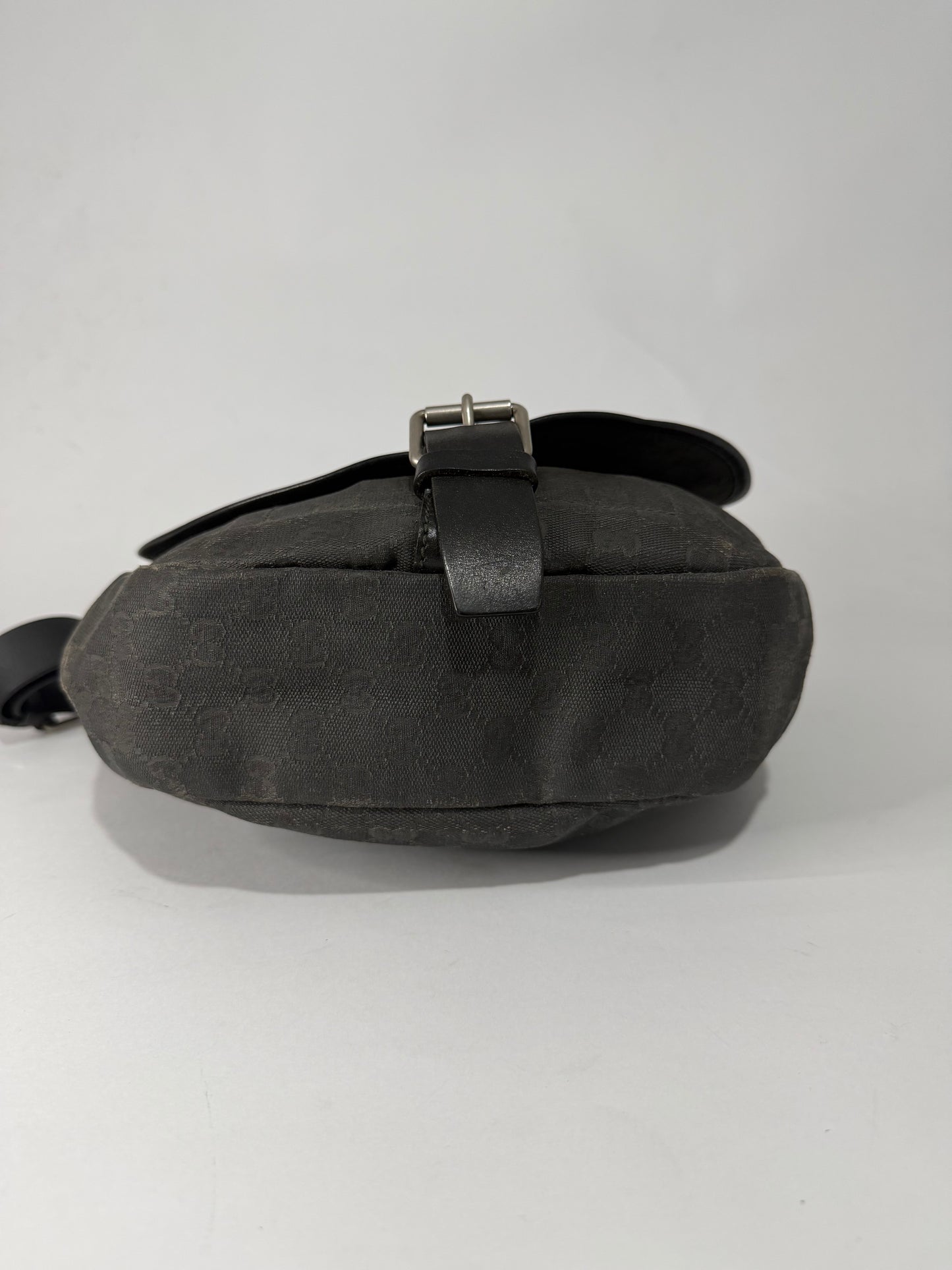 Authentic Gucci GG Canvas Messenger Bag Black