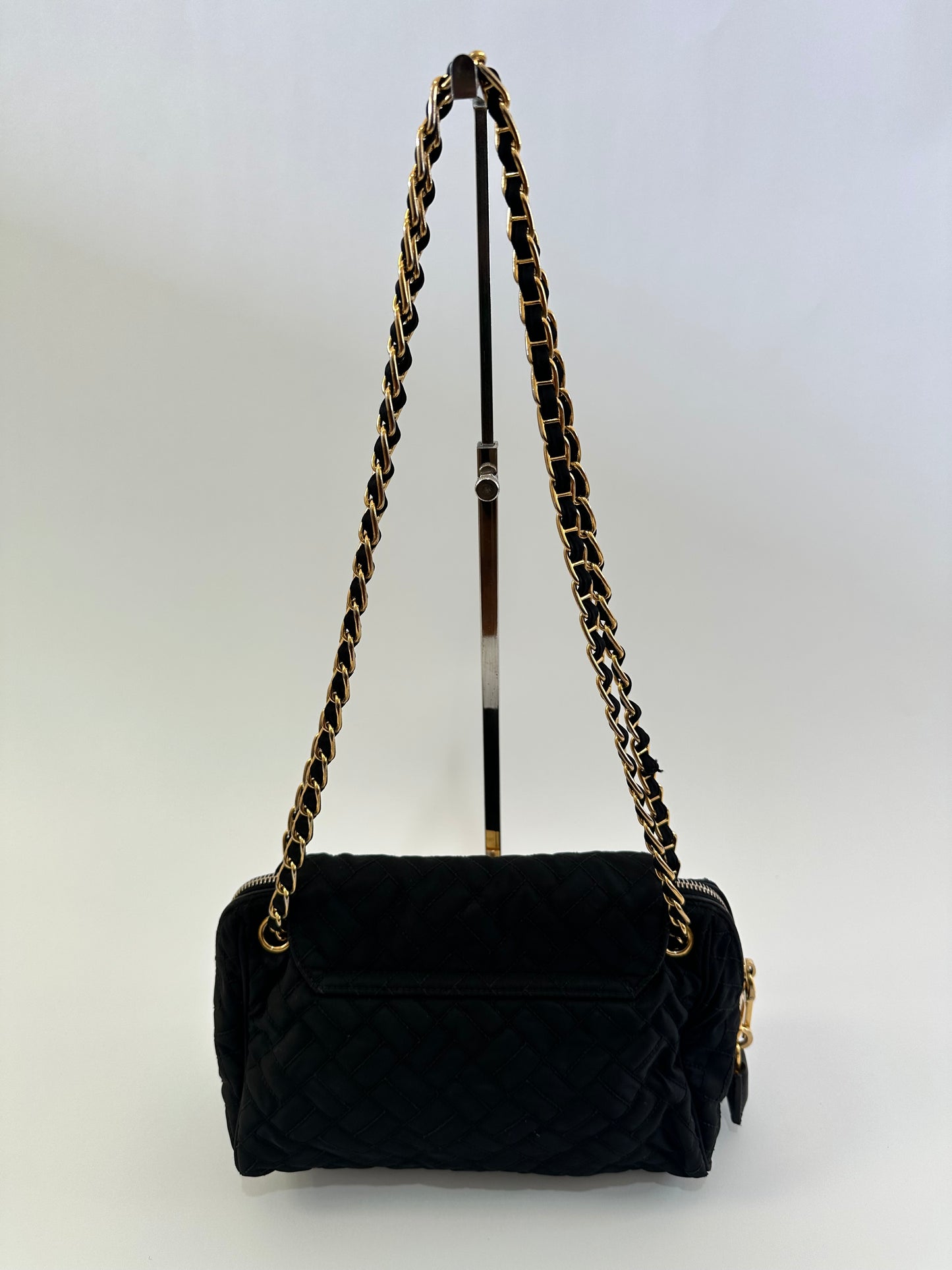 Prada Black Nylon Push Lock Shoulder Bag