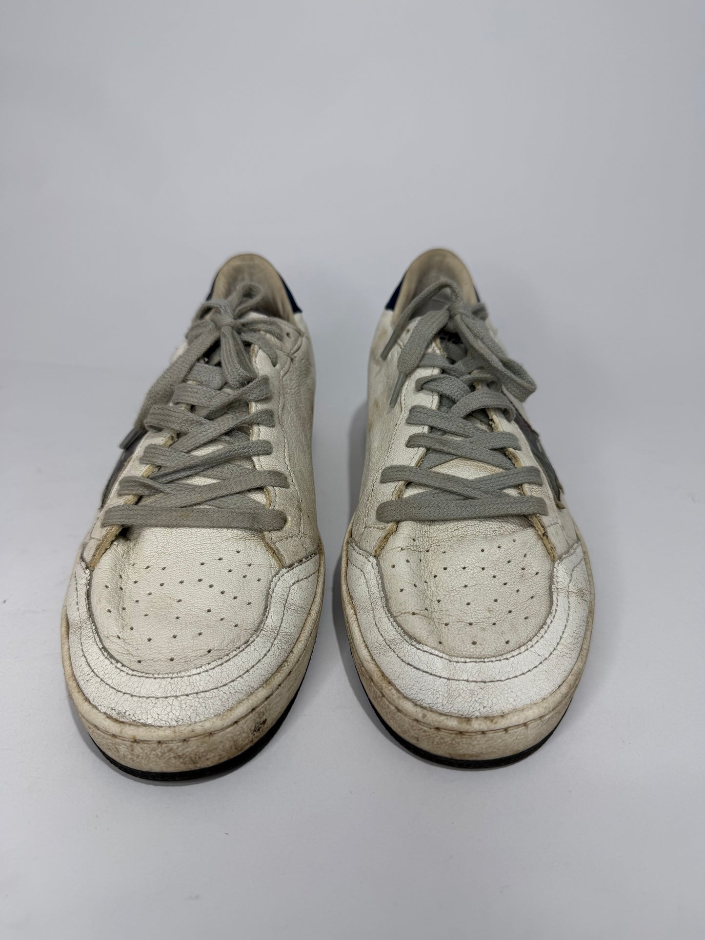Golden Goose White Leather Ballstar Lace Up Sneakers Size 39 EU/ 9 US