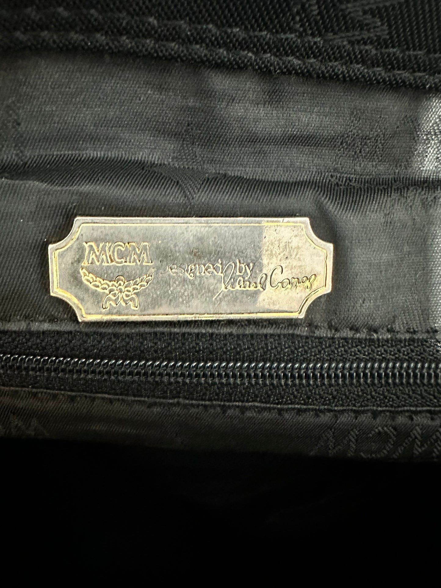 MCM Black Nylon and Leather Drawstring Backpack