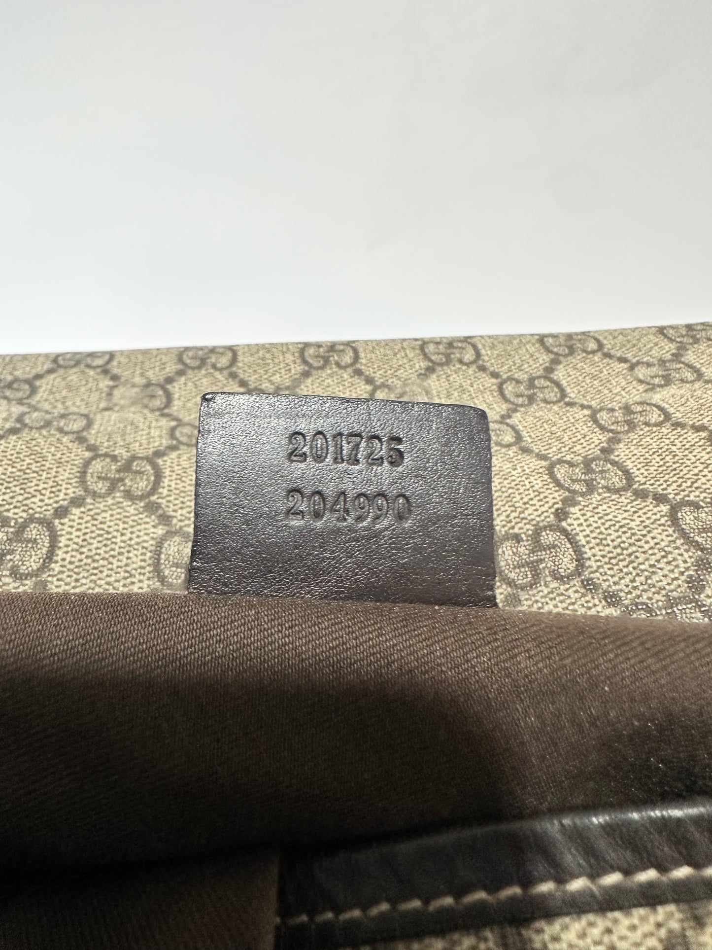 GUCCI  GG Plus Monogram Large Double Buckle Flap Messenger Bag Beige Brown