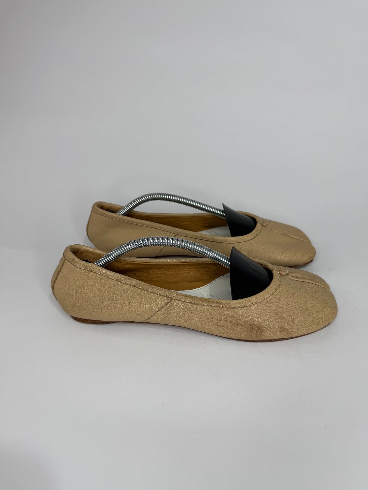 Maison Margiela Tabi Ballet Flats Brown Leather Split-Toe EU 38/ 8 US/ 5 UK
