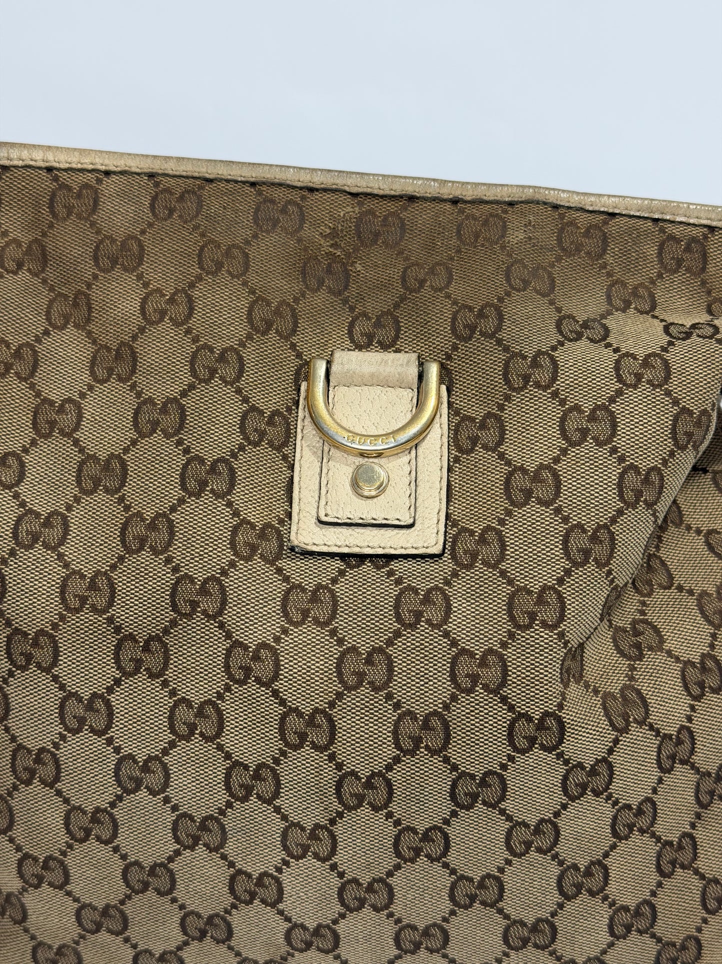 Gucci Brown/Beige GG Canvas Abbey D-Ring Handbag