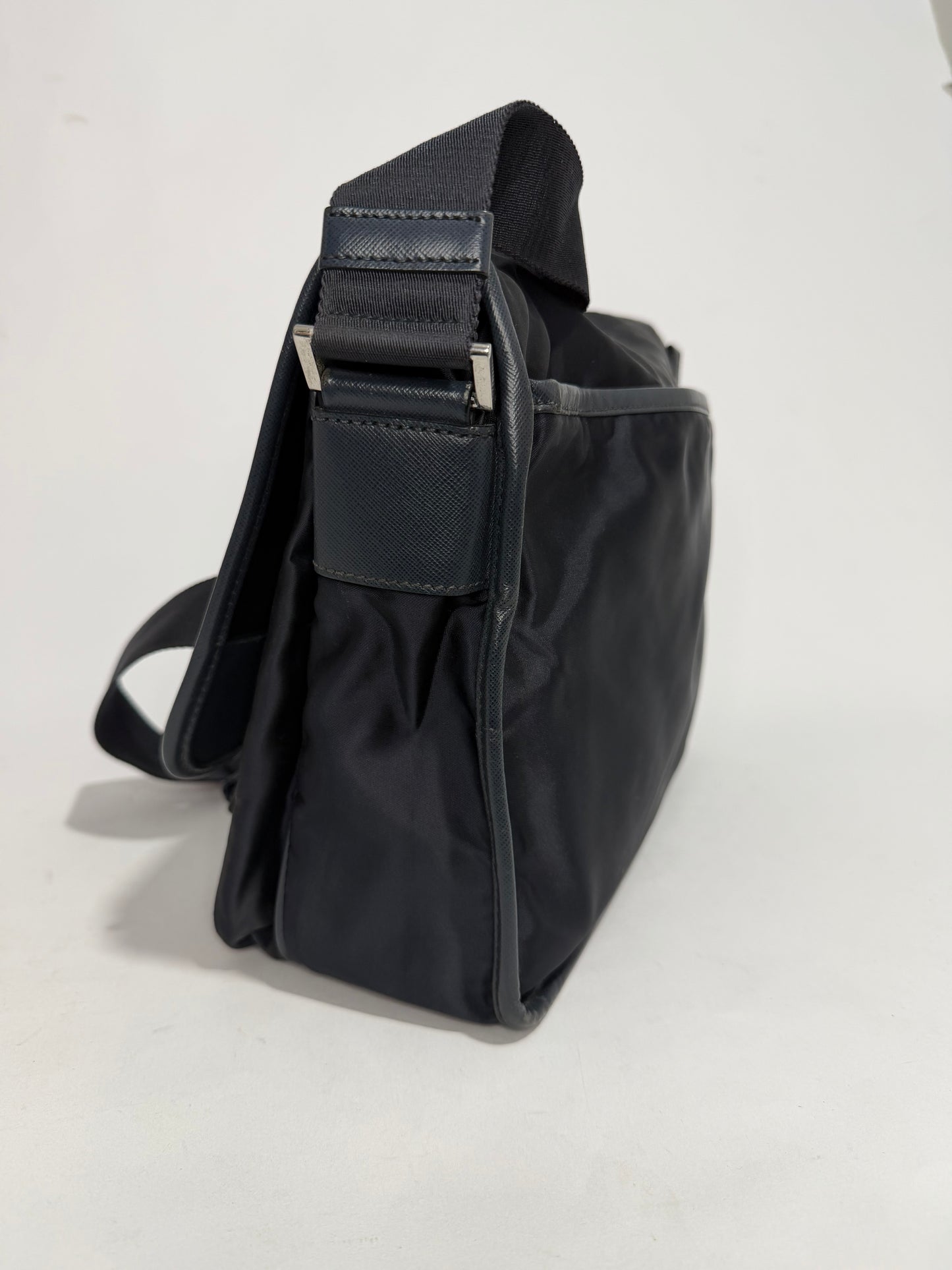 Navy Prada Tessuto Crossbody Bag