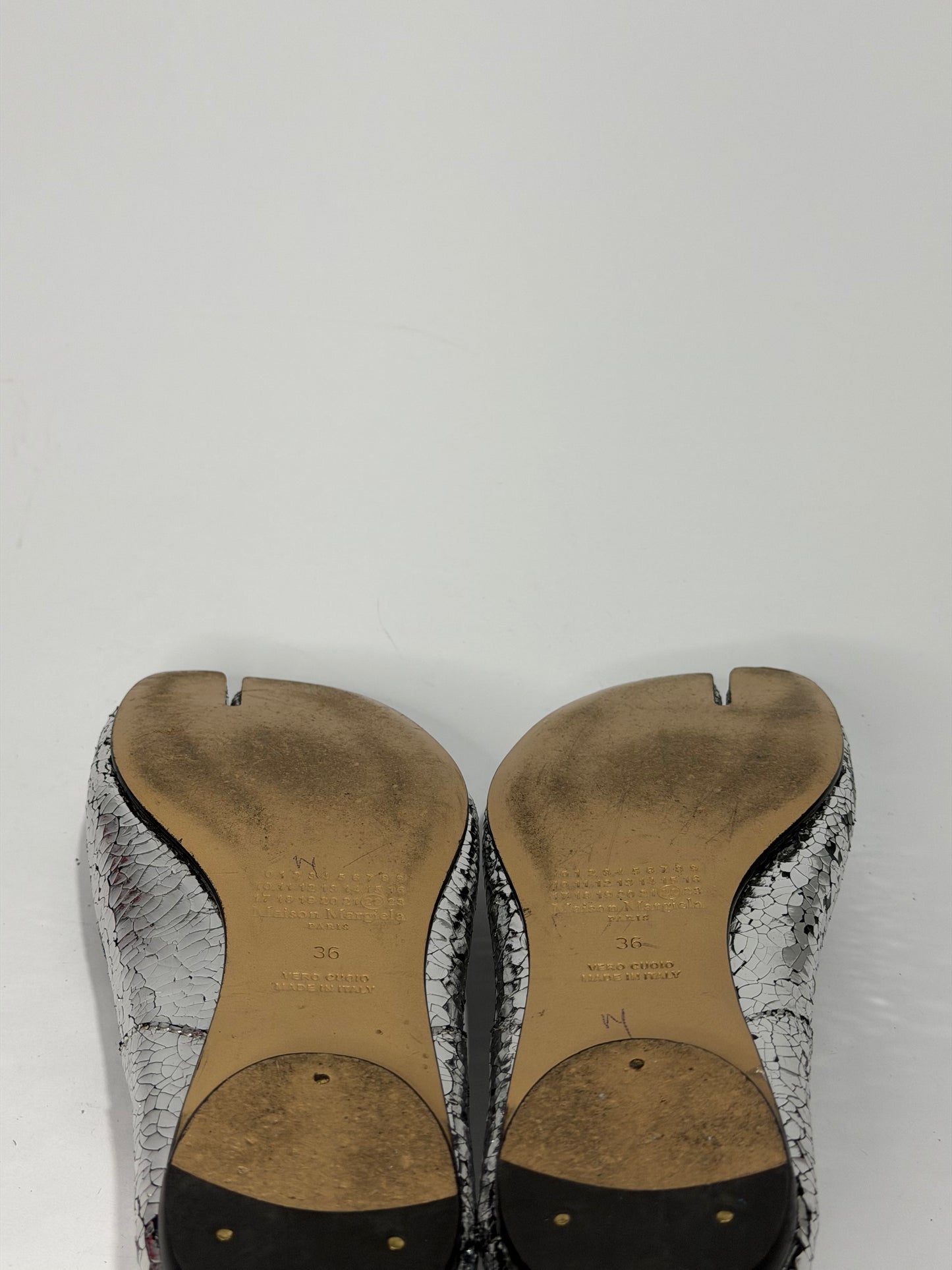 Maison Margiela Silver Tabi Mirror Ballerina Flats Size 36 EU/ 6 US