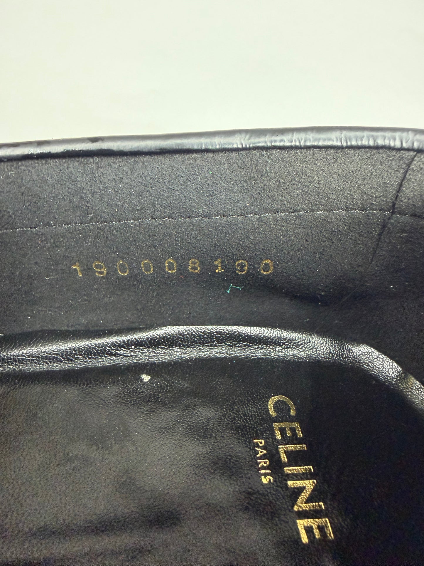 Celine Triomphe Black Patent Leather Loafers Size 39 EU/ 9 US / 6 UK