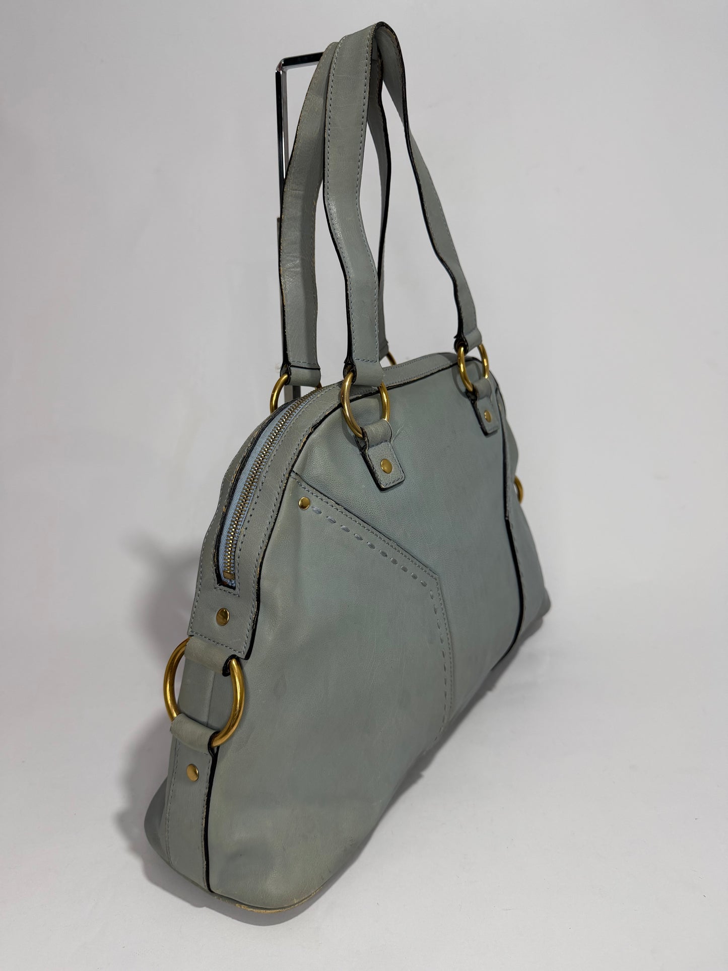 YVES SAINT LAURENT
Blue Leather Large Muse Bag