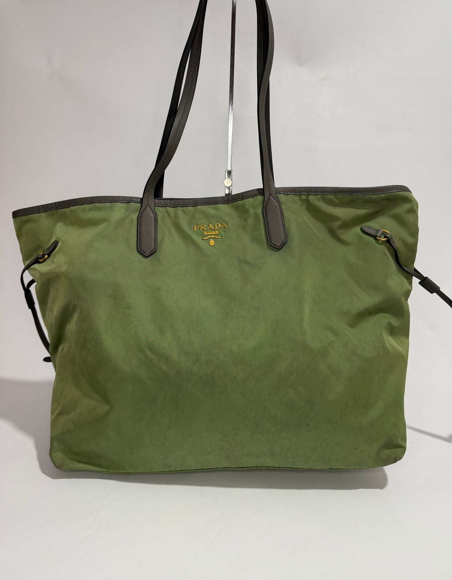PRADA Nylon Tessuto Saffiano Tote Green