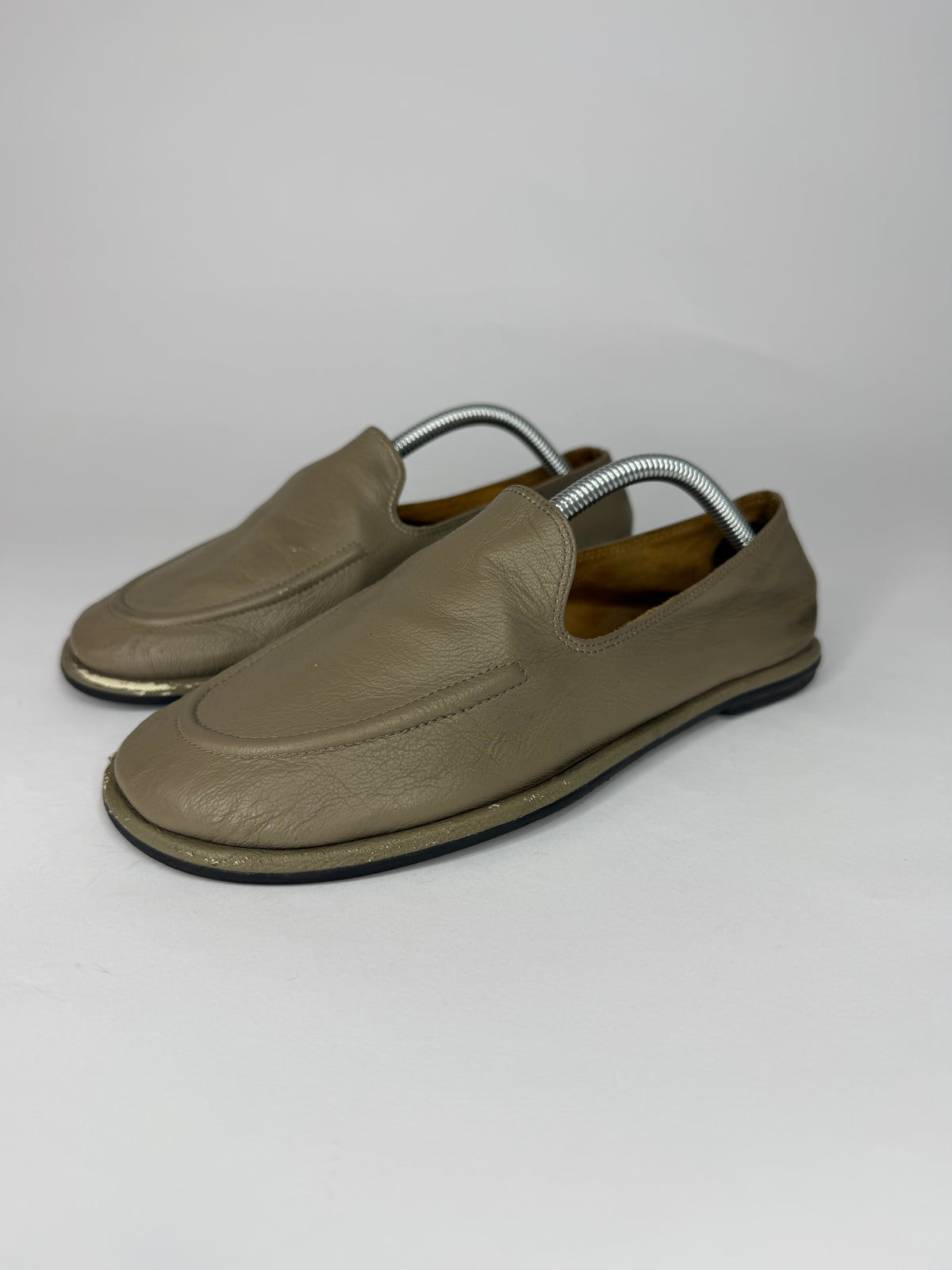 The Row Grey Leather Canal Loafers Size 36 EU/ 6 US / 3 UK