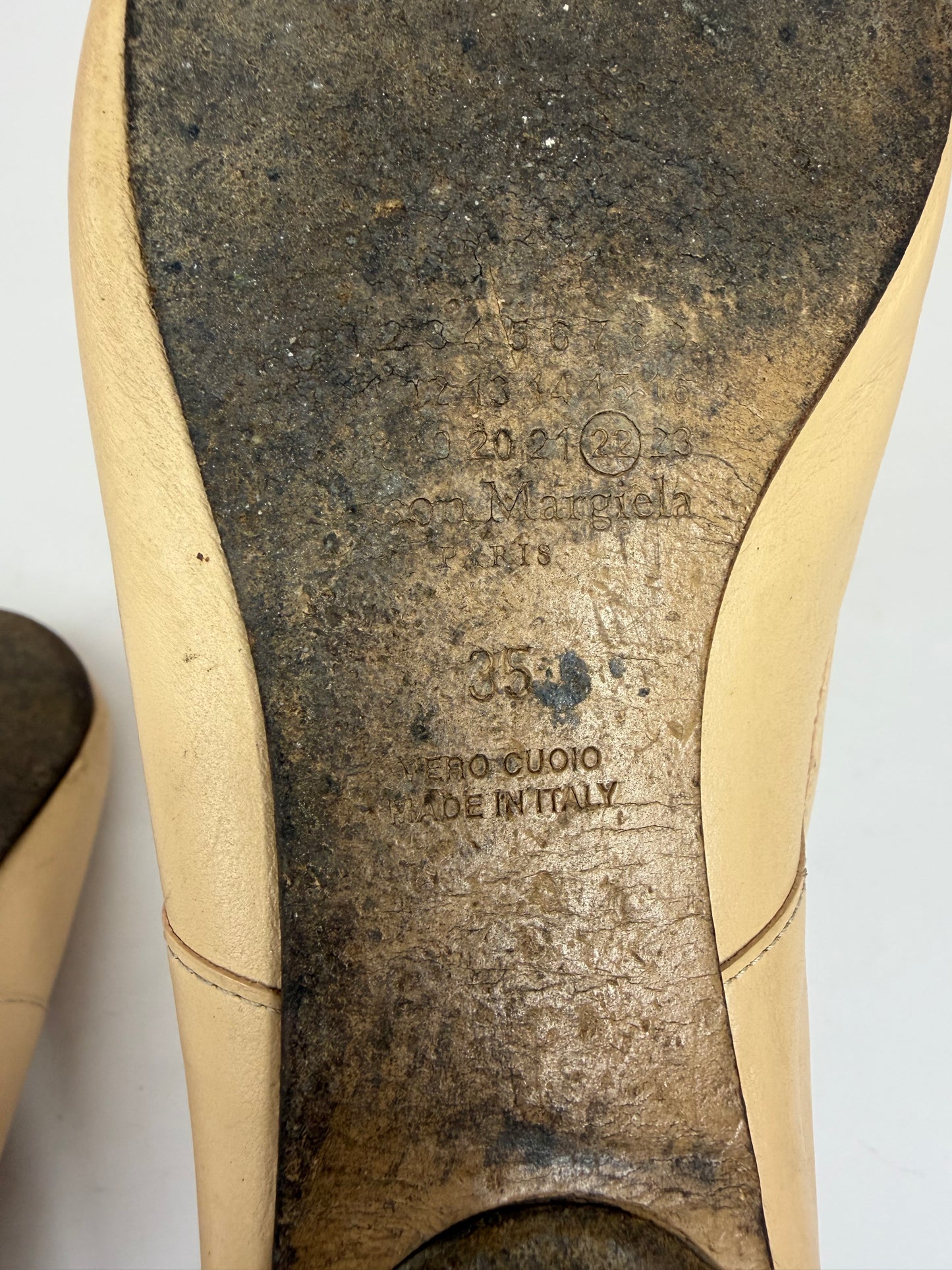Maison Margiela Tabi Ballet Flats Brown Leather Split-Toe EU 35 / 5 US/ 2 UK