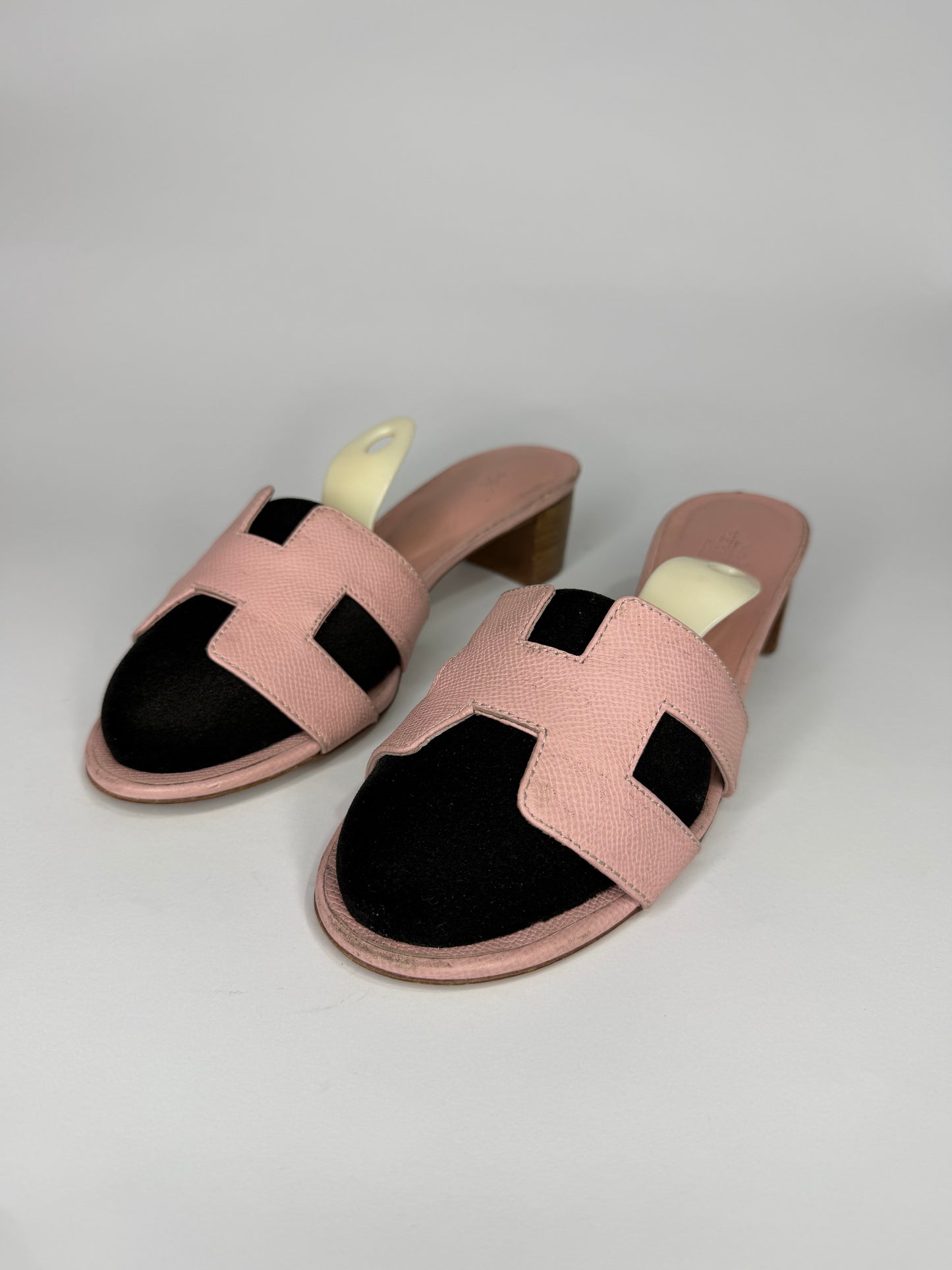Hermes Pink Leather Oasis Slide Sandals Size 39  EU/ 9 US/ 6 UK