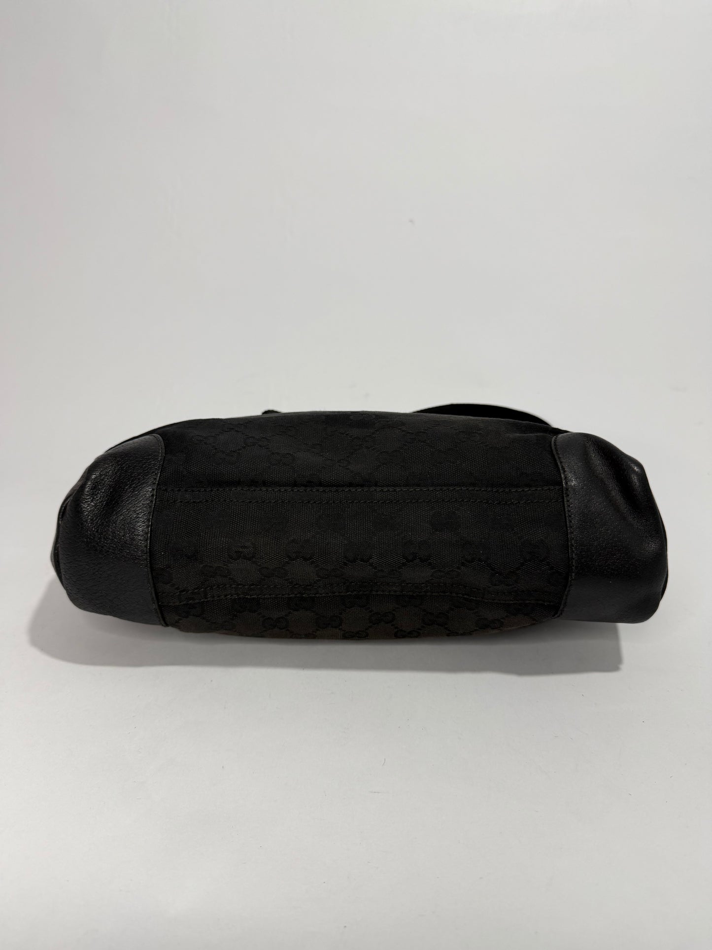 Vintage Gucci Black GG Canvas Crossbody Messenger Bag