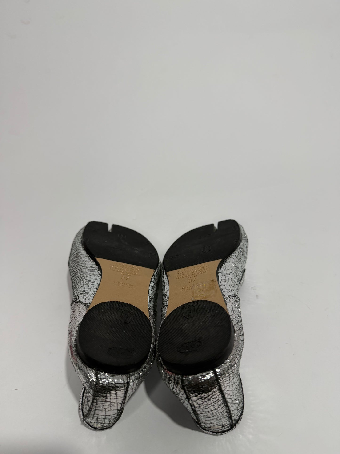 Maison Margiela Silver Tabi Mirror Ballerina Flats Size 37EU/ 7 US